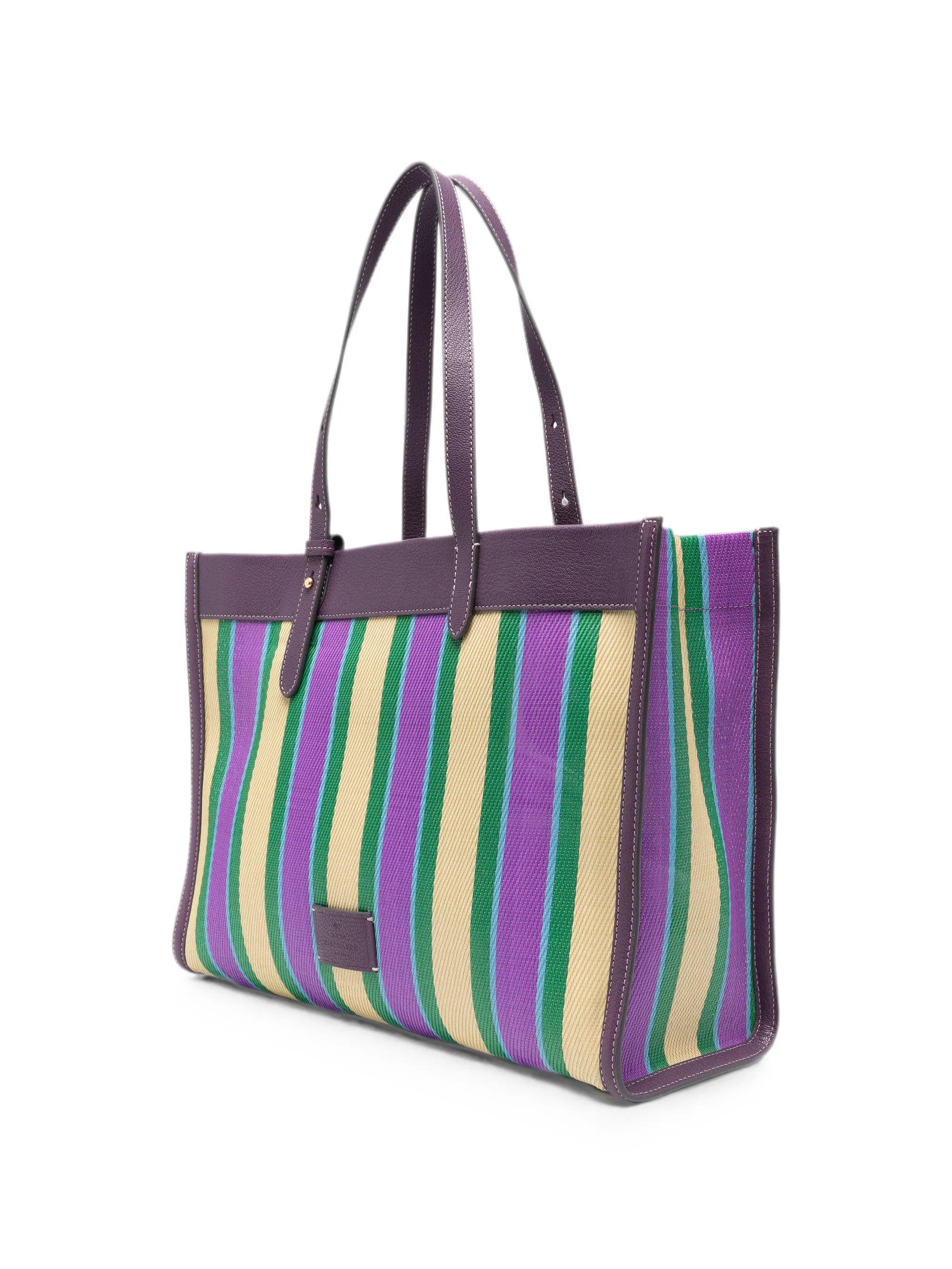 E/W Eyes striped shoulder bag