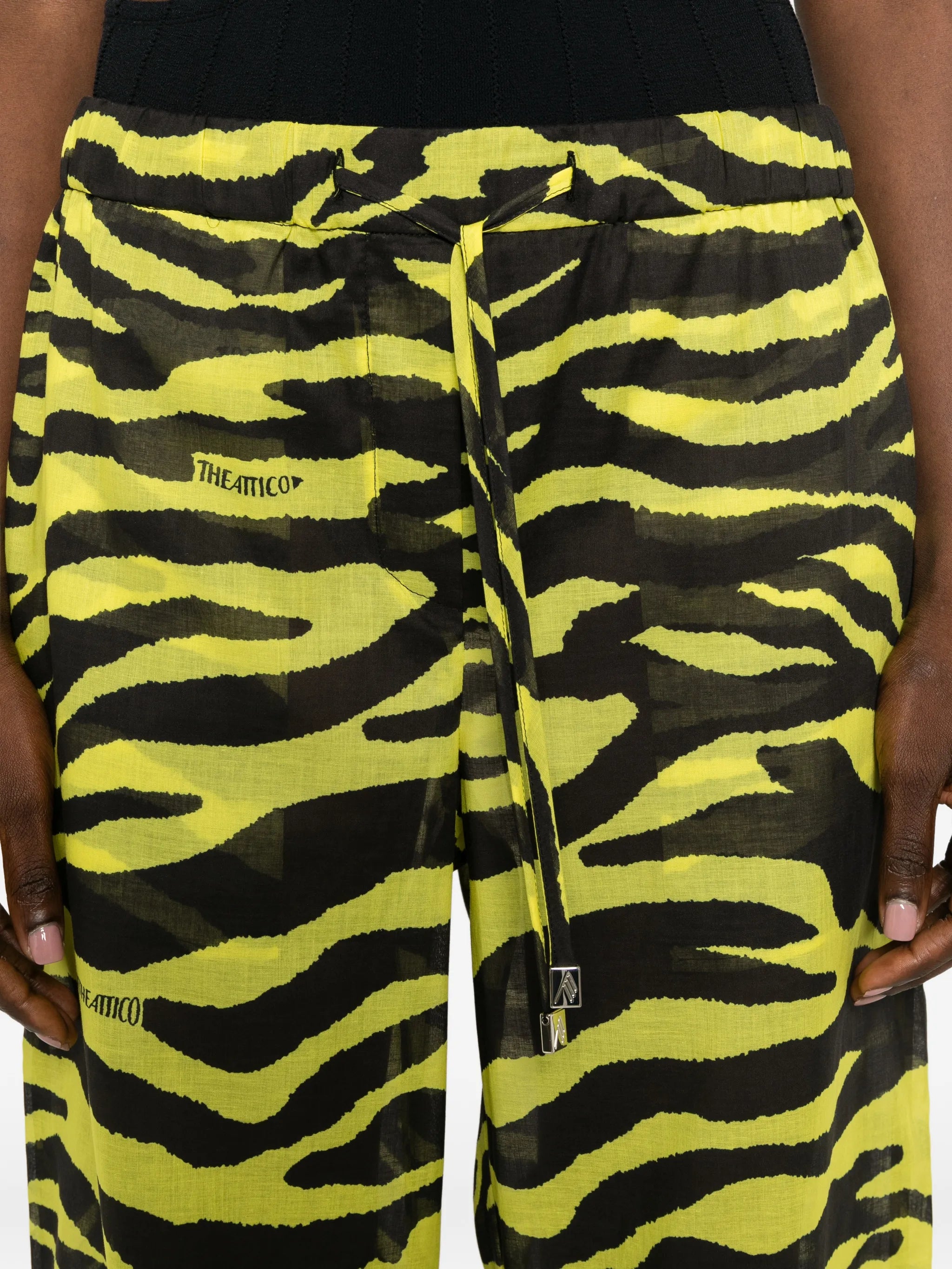 zebra-print drawstring pants