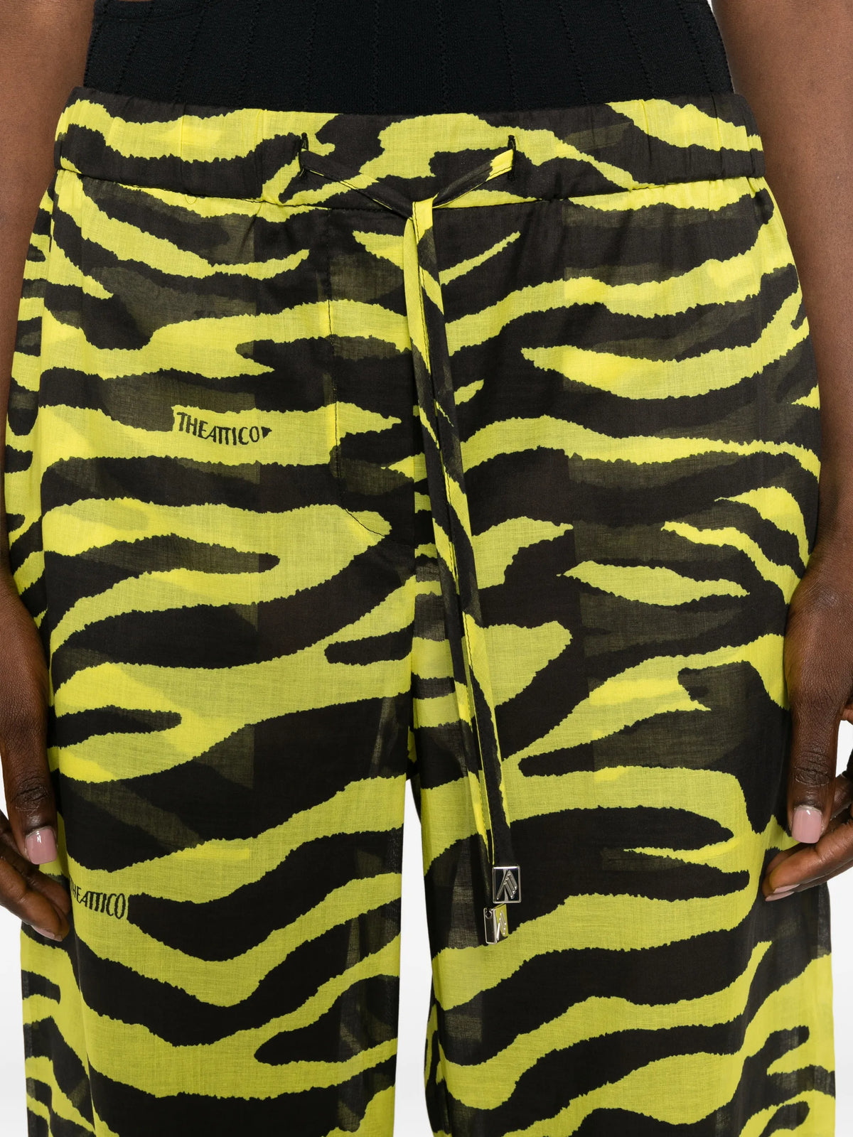 zebra-print drawstring pants