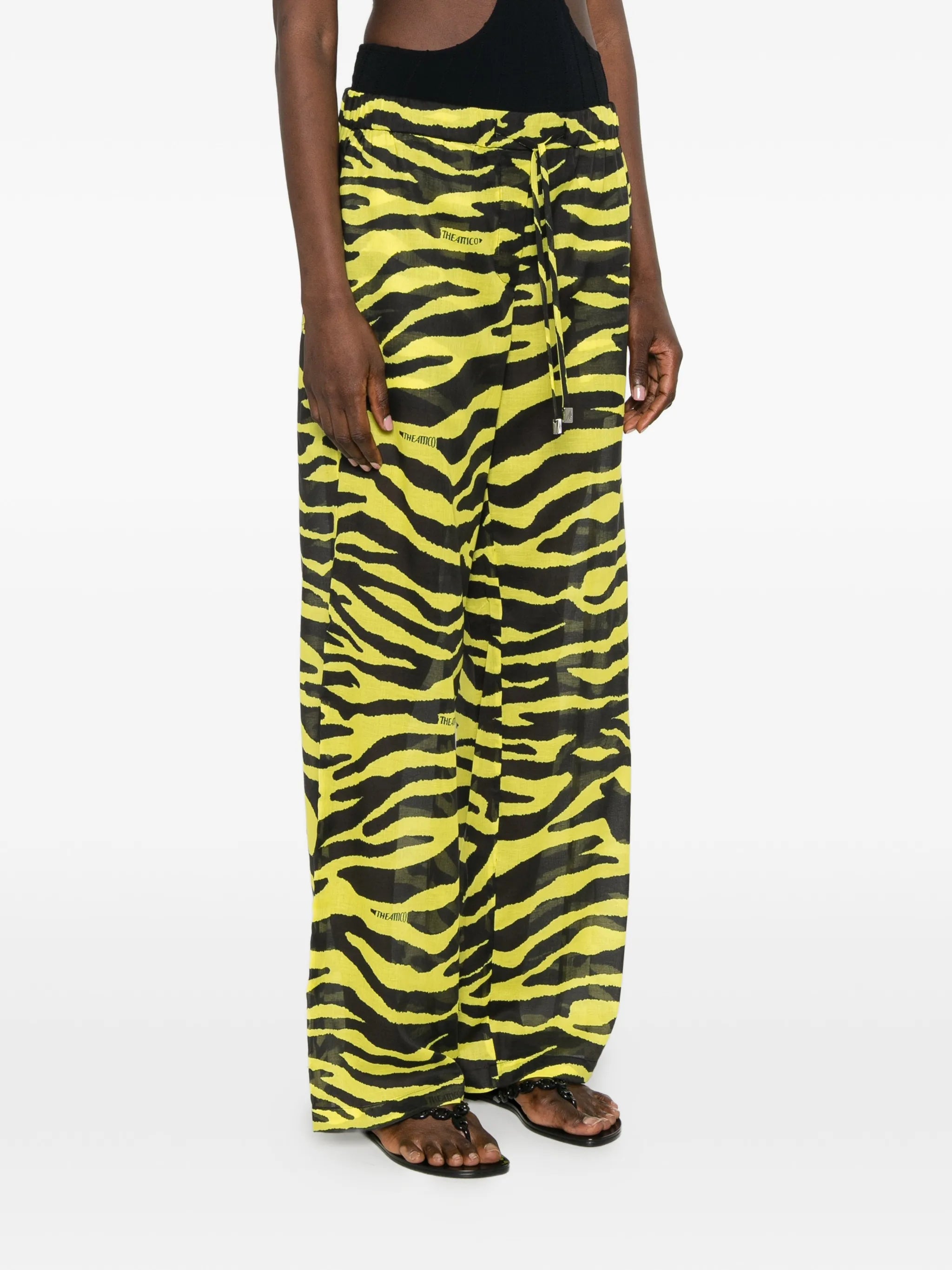 zebra-print drawstring pants
