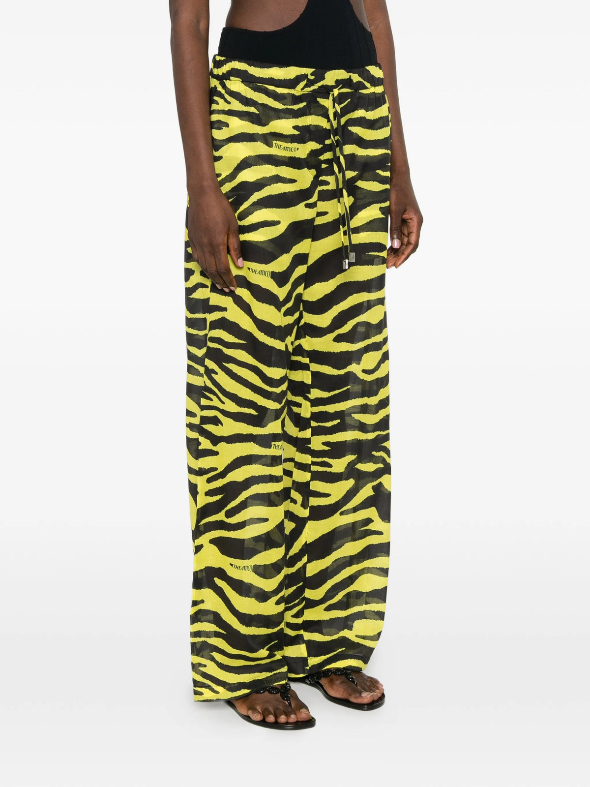zebra-print drawstring pants