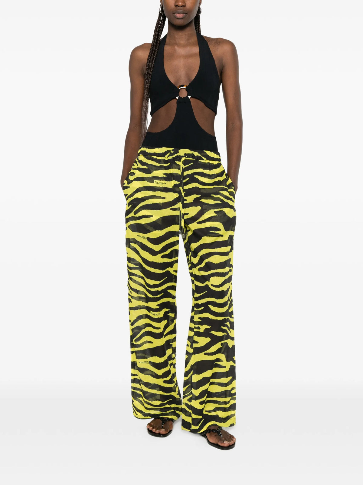 zebra-print drawstring pants