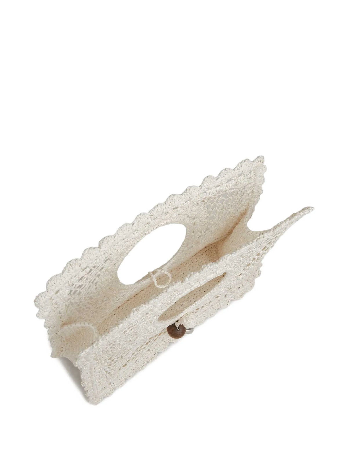 Le Carré crochet-knit raffia bag
