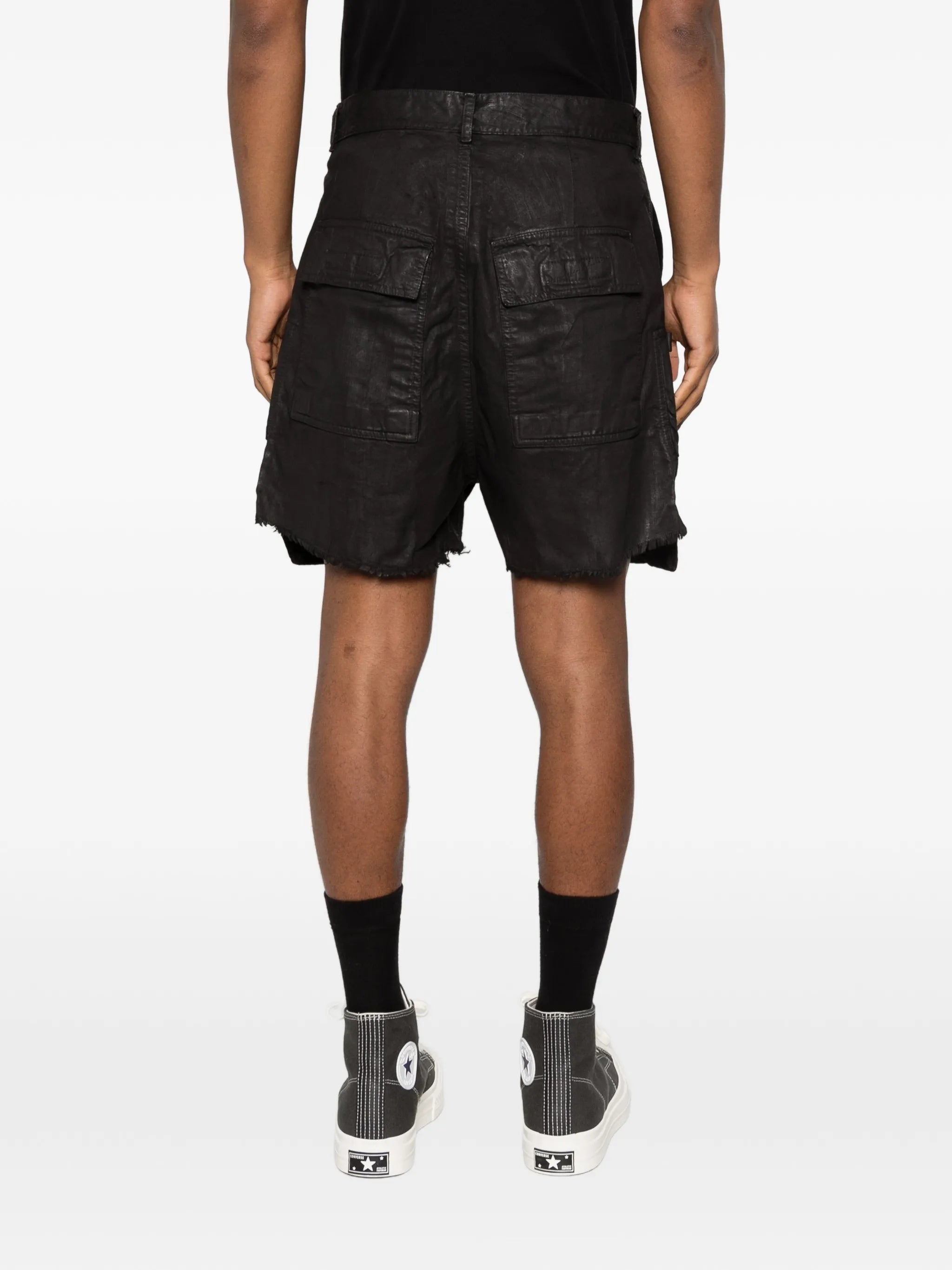 Bauhaus frayed shorts