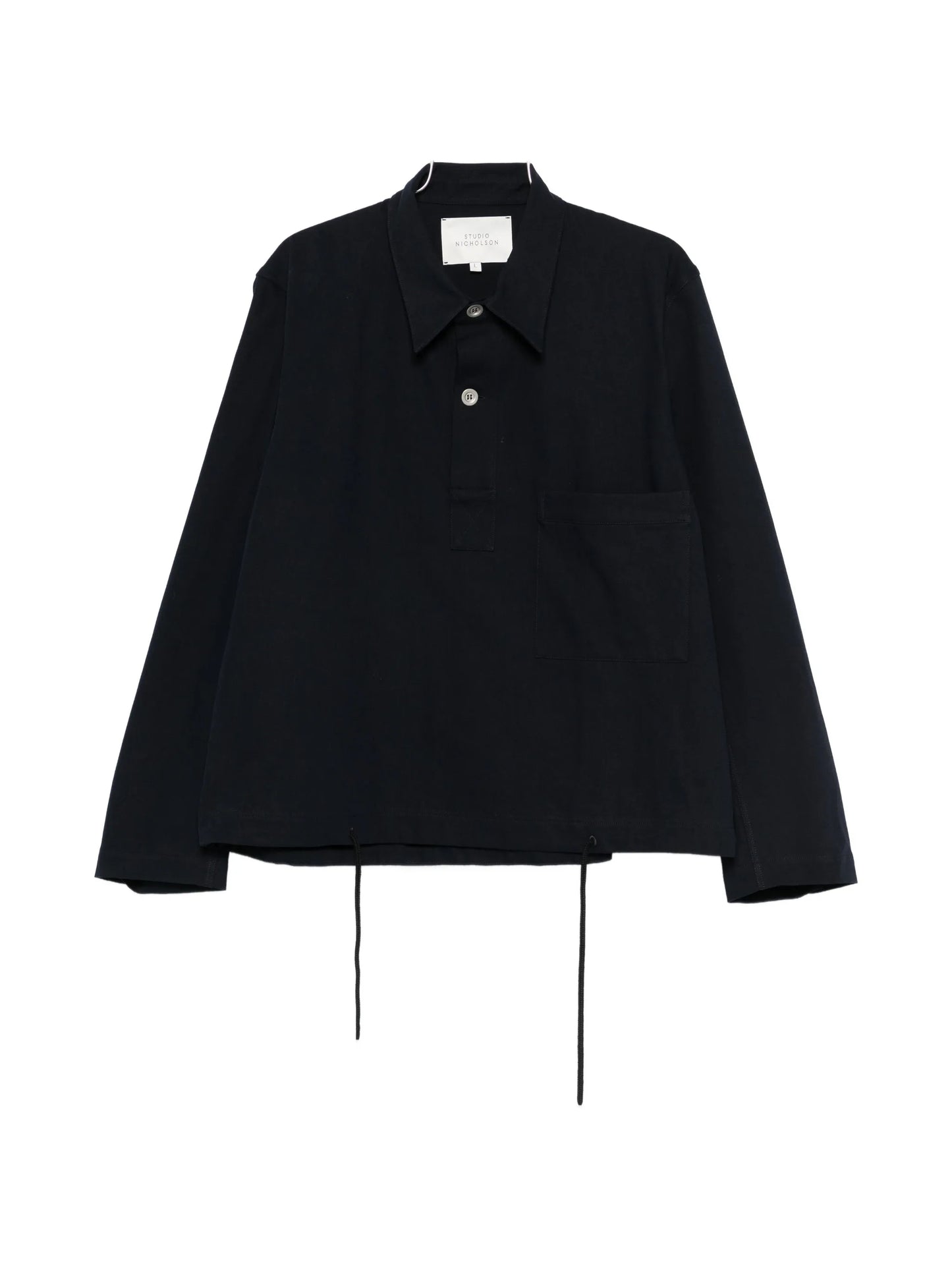 drawcord-hem chest-pocket shirt