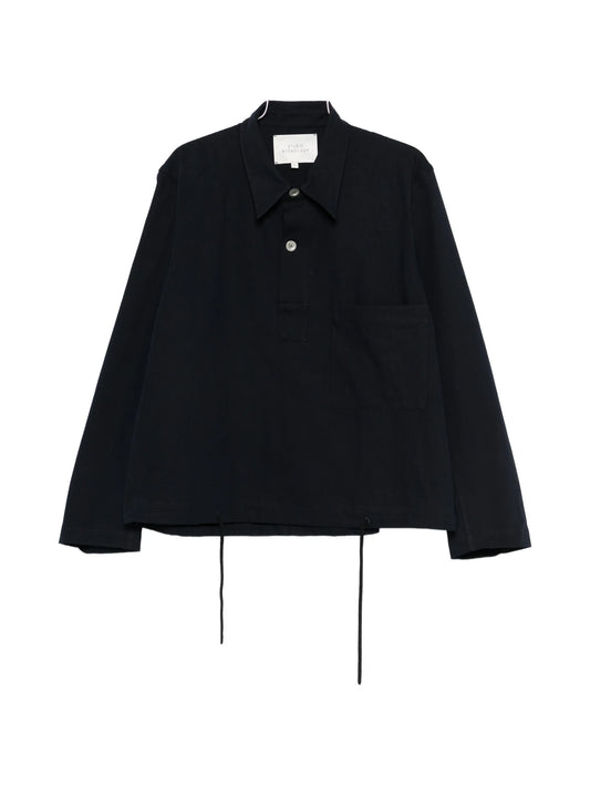 drawcord-hem chest-pocket shirt