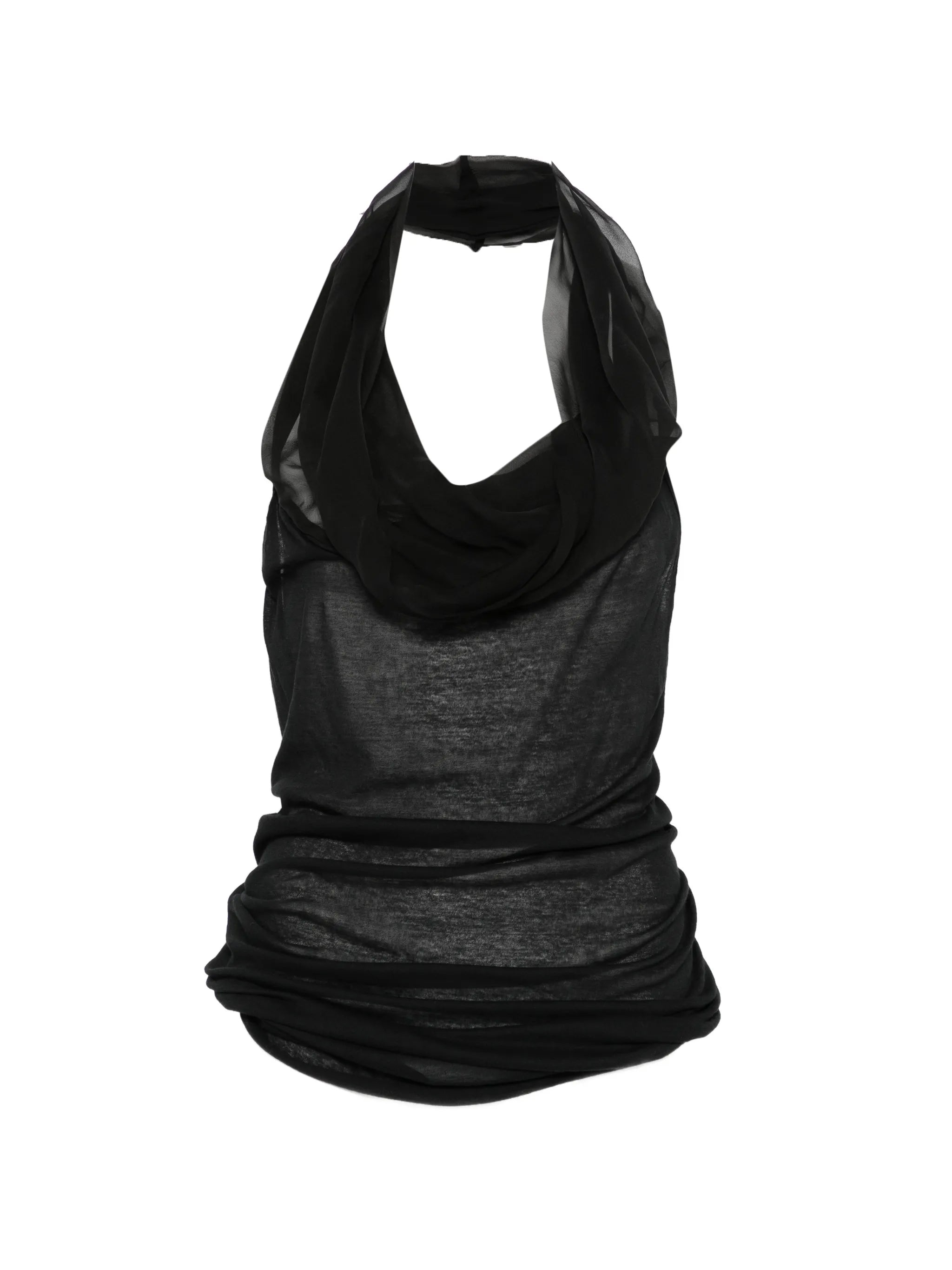 draped halterneck tank top