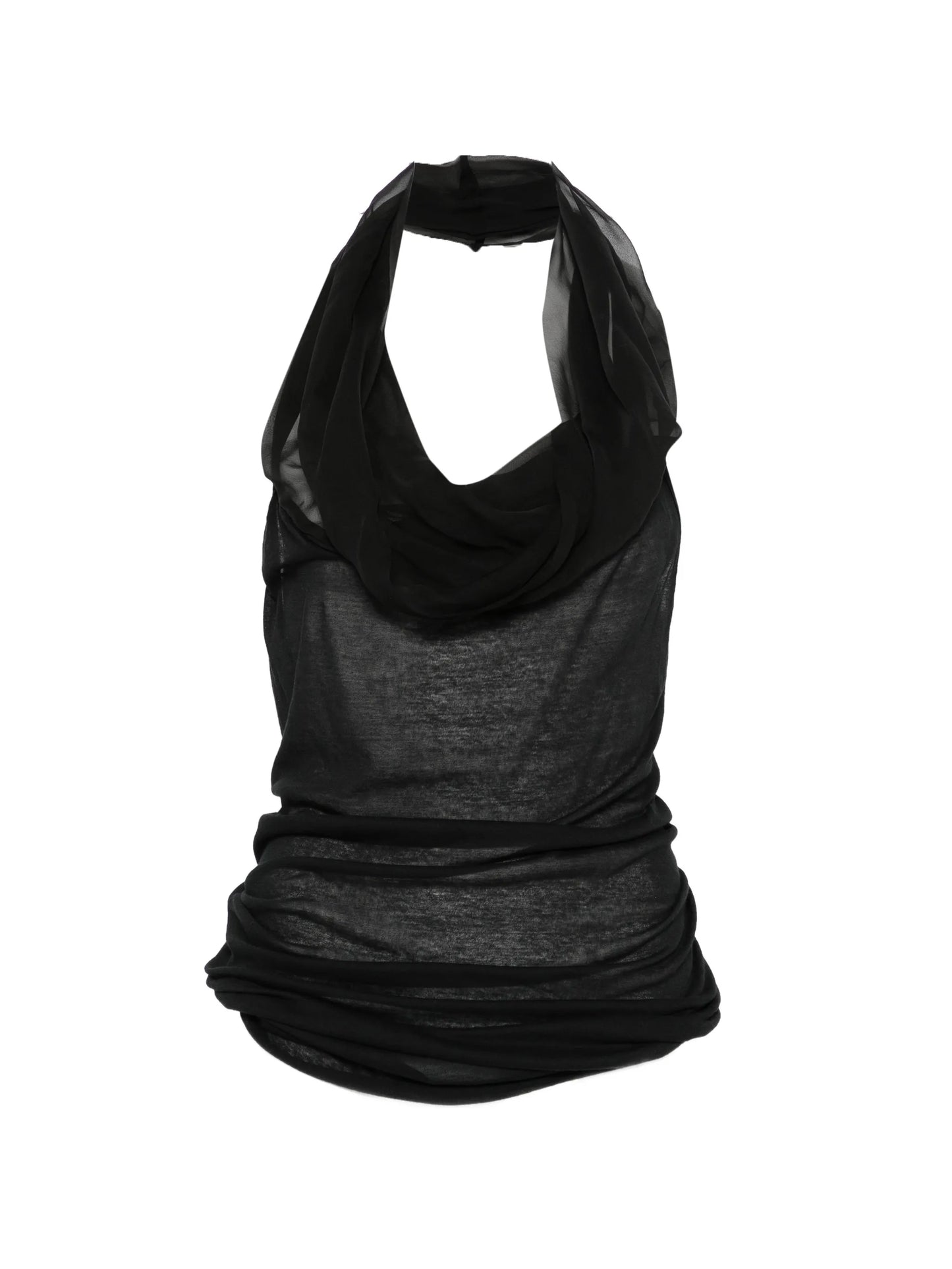 draped halterneck tank top