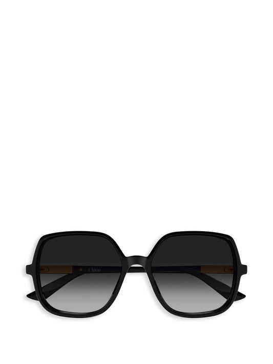 oversized geometric-frame sunglasses