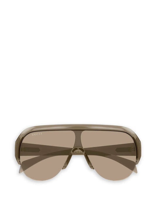 shield-frame pilot-style sunglasses