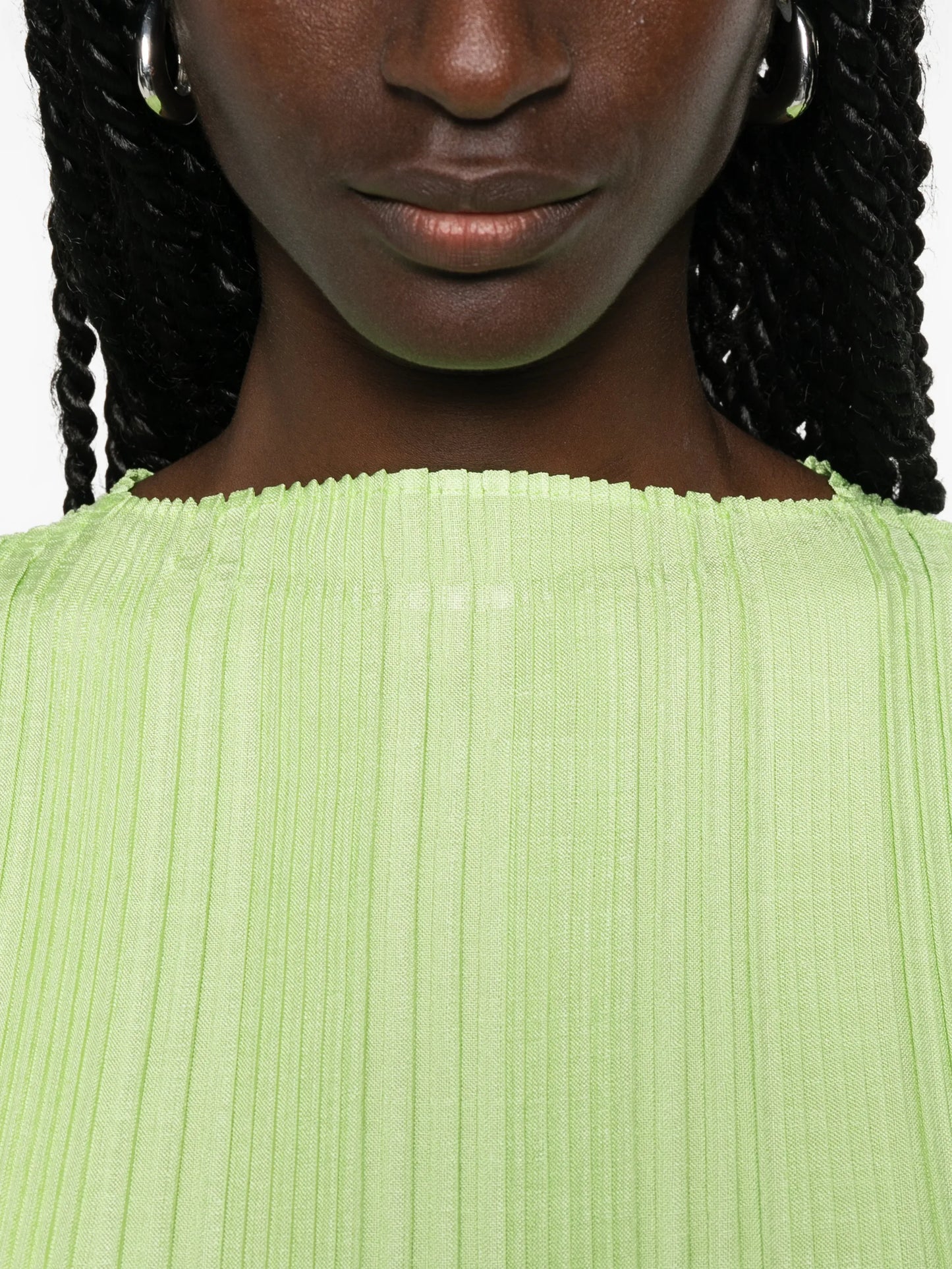 pleated sleeveless mini dress