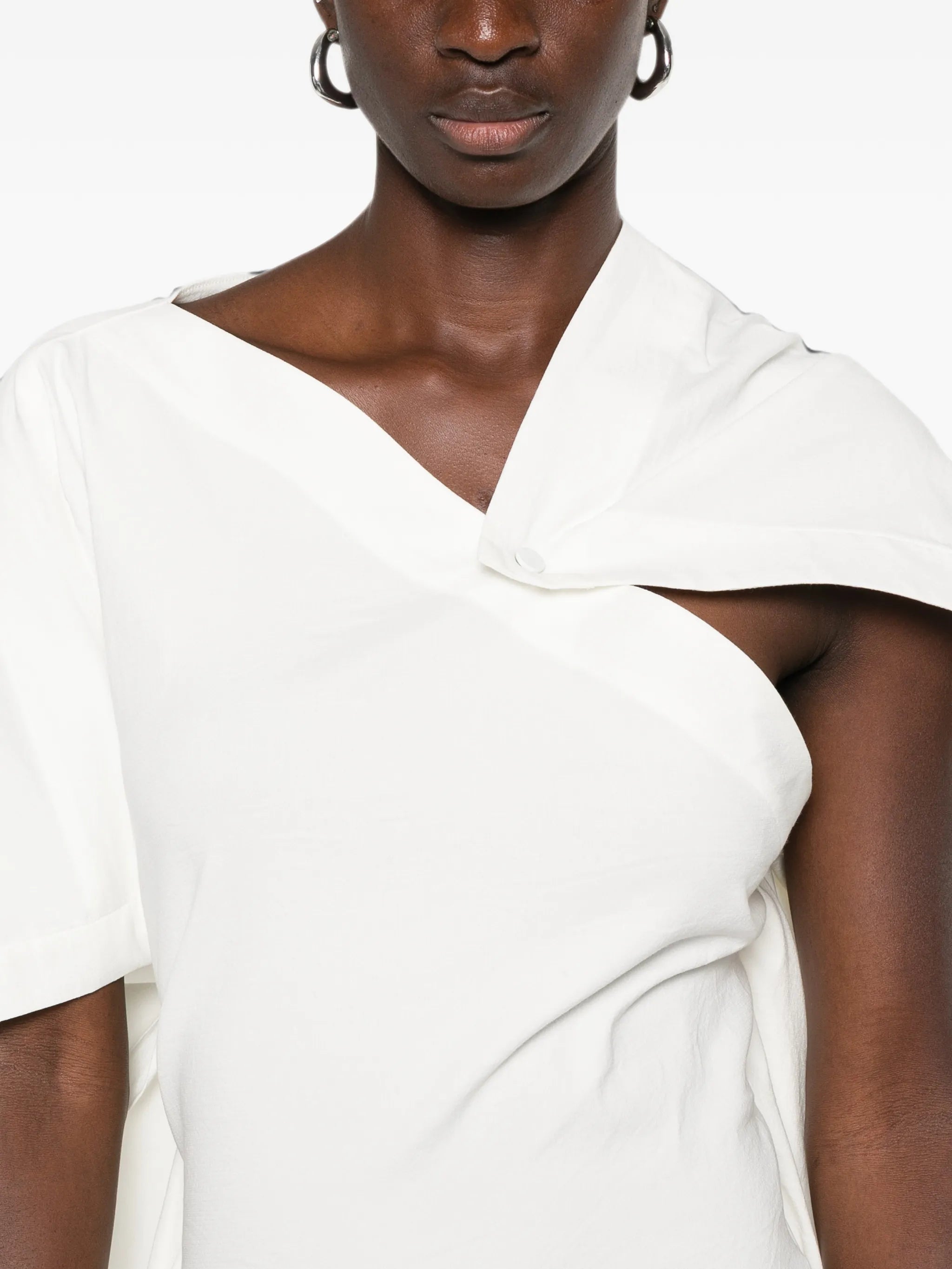 asymmetric draped mini dress