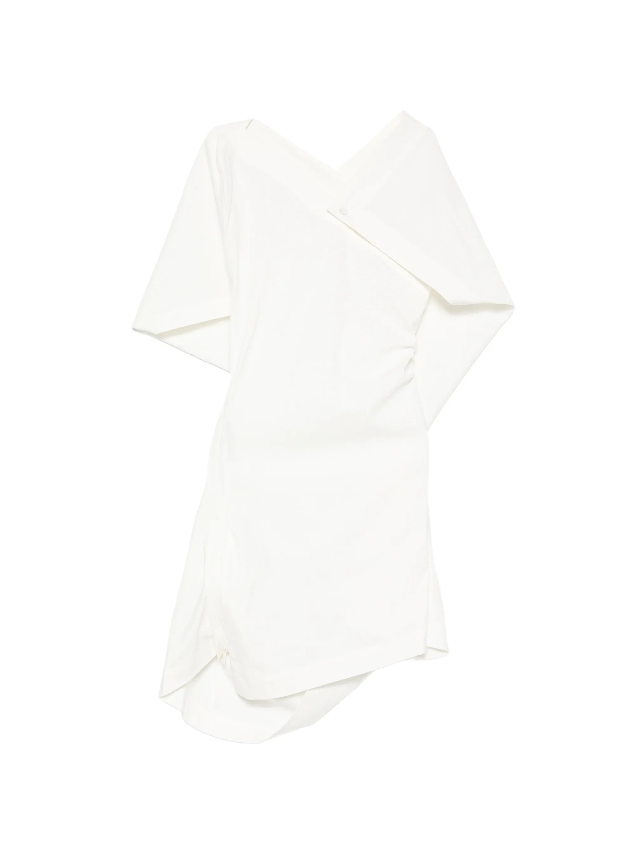 asymmetric draped mini dress