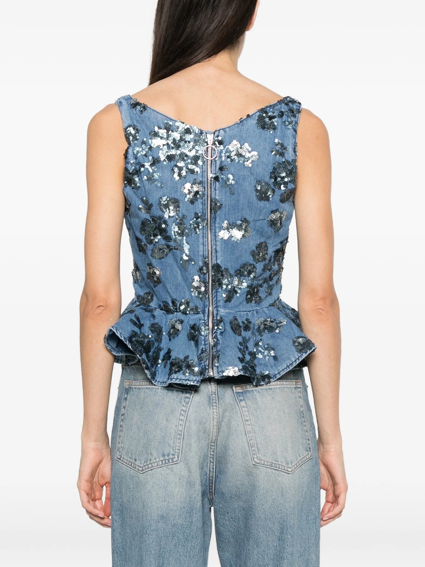 sequin-embellished top