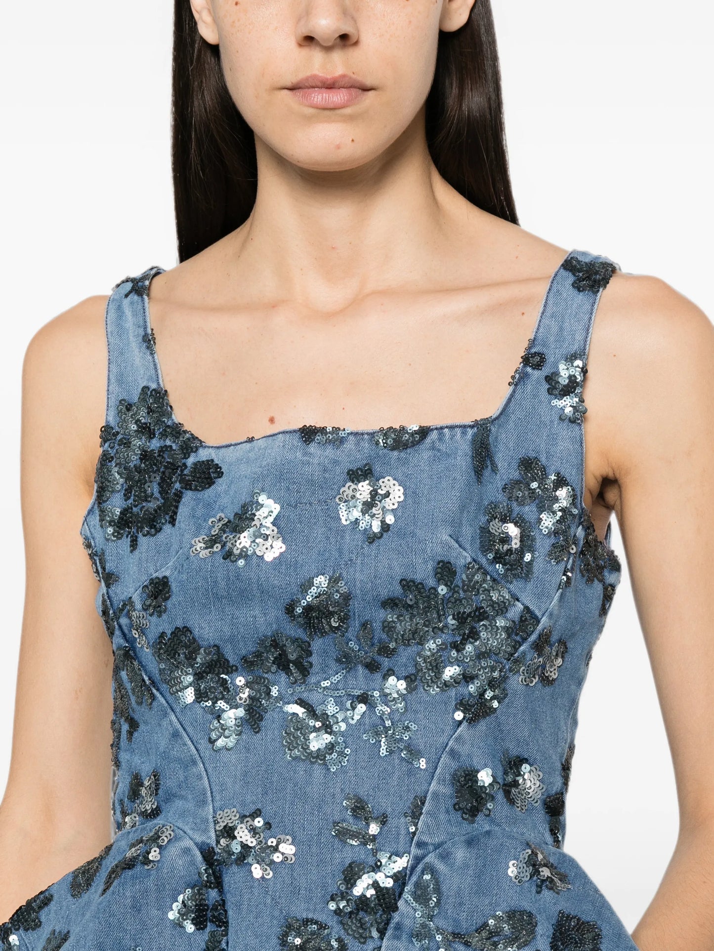 sequin-embellished top