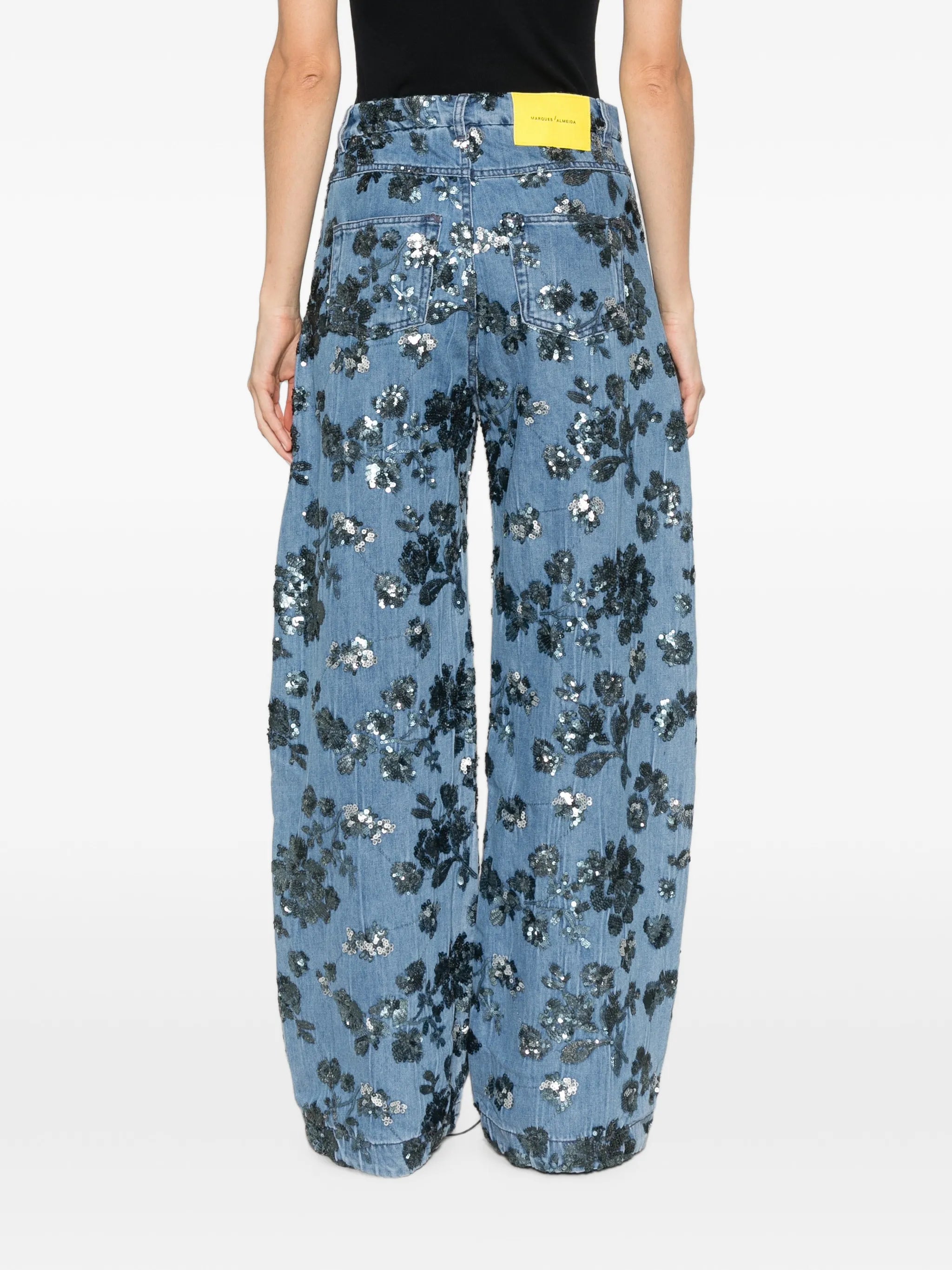 sequin-embroidered jeans