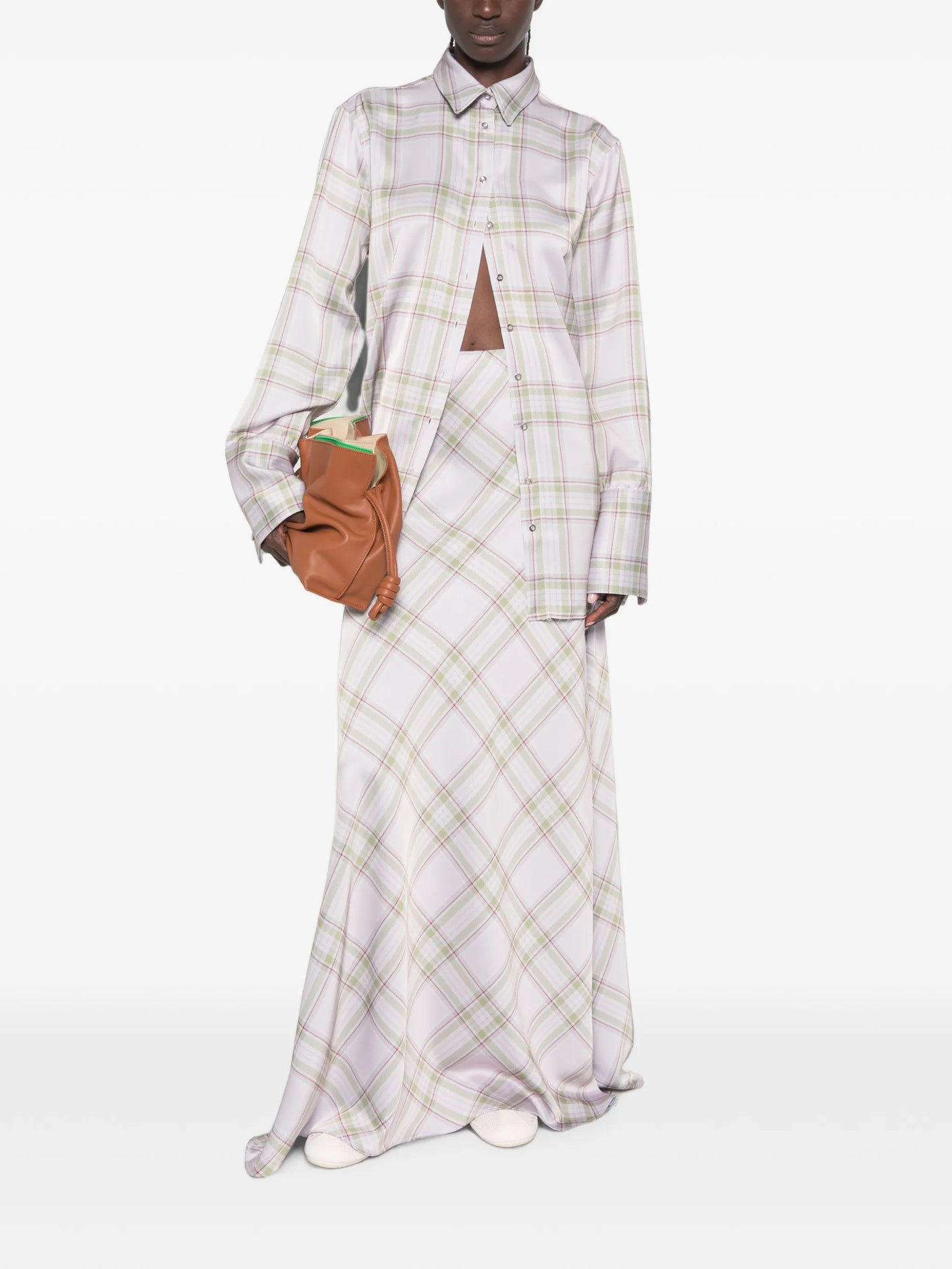 tartan-pattern shirt