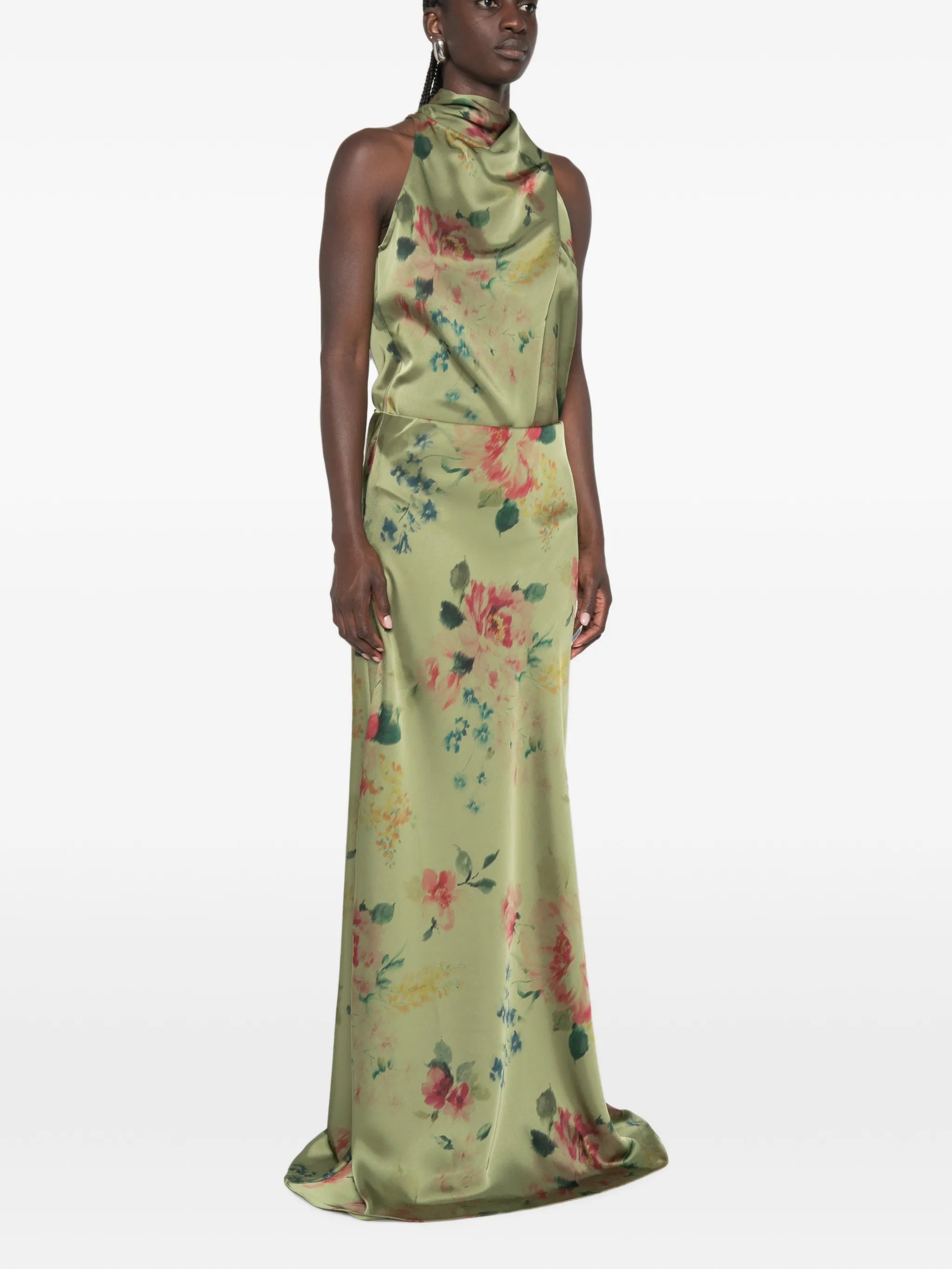 floral-print maxi skirt