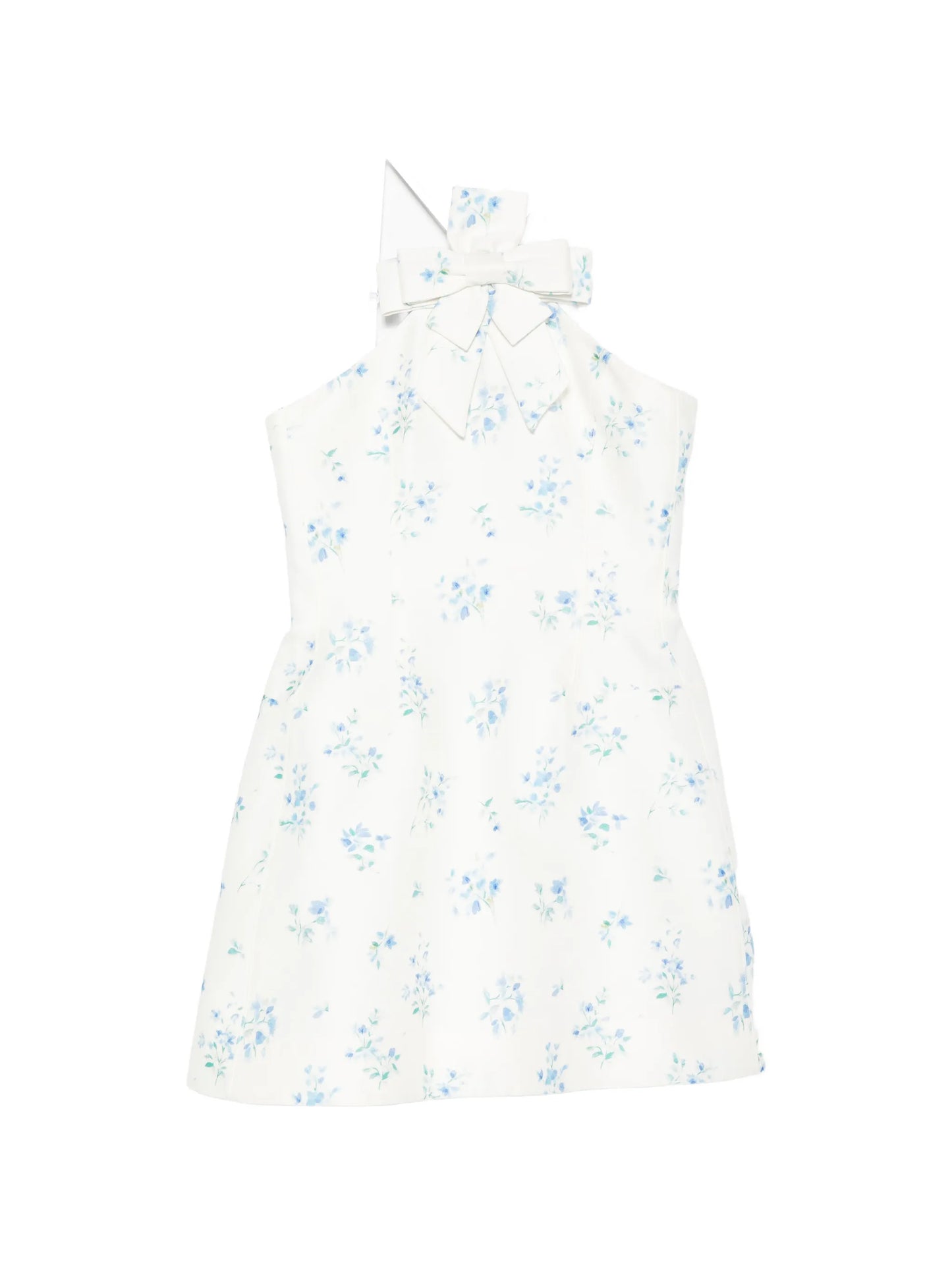 floral-print bow-detail mini dress