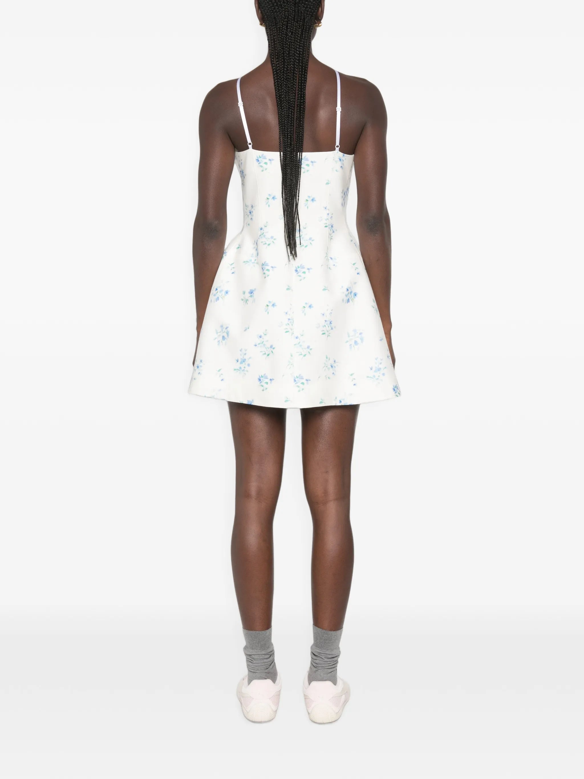 floral-print bow-detail mini dress