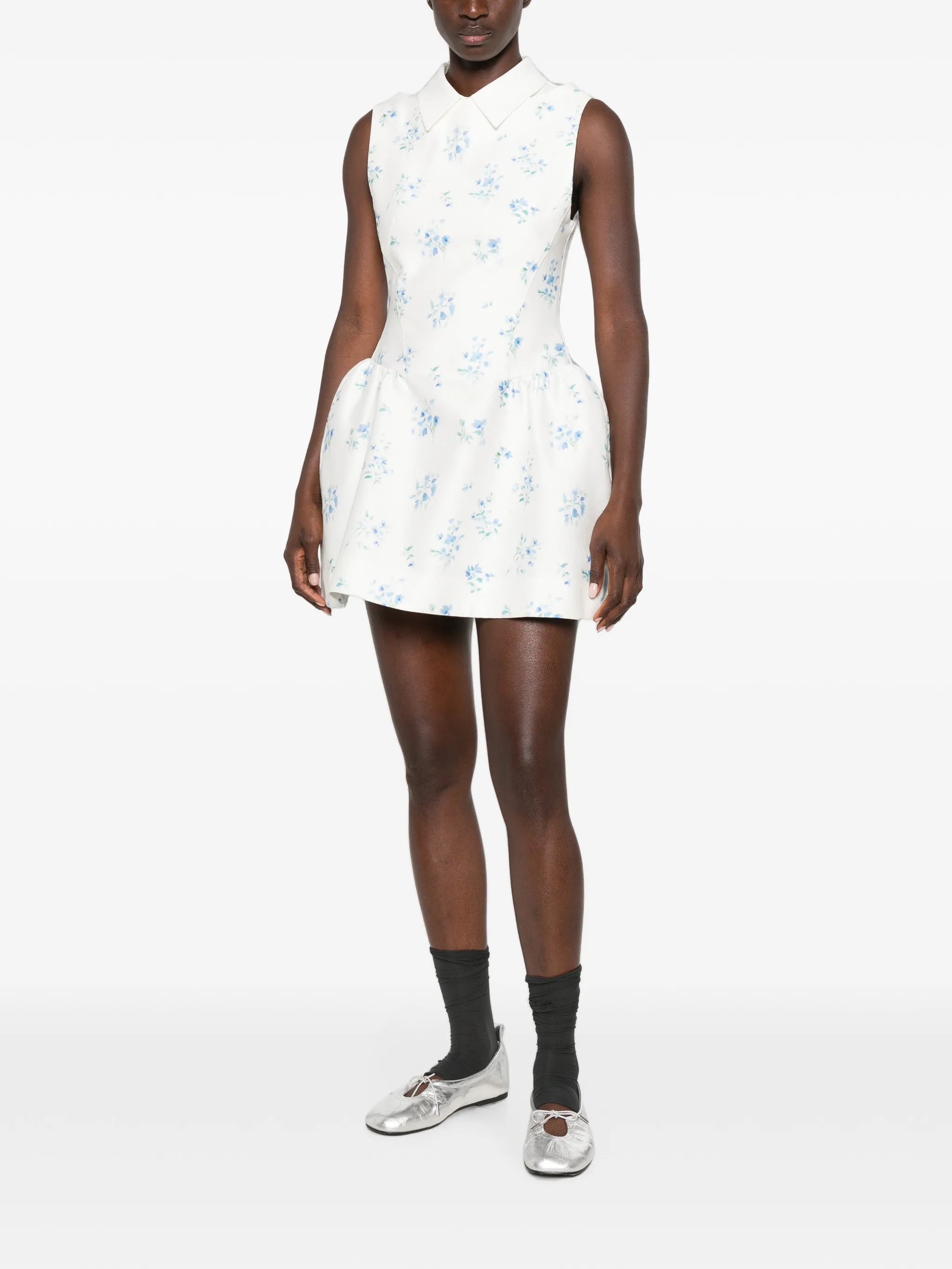 floral-print mini dress