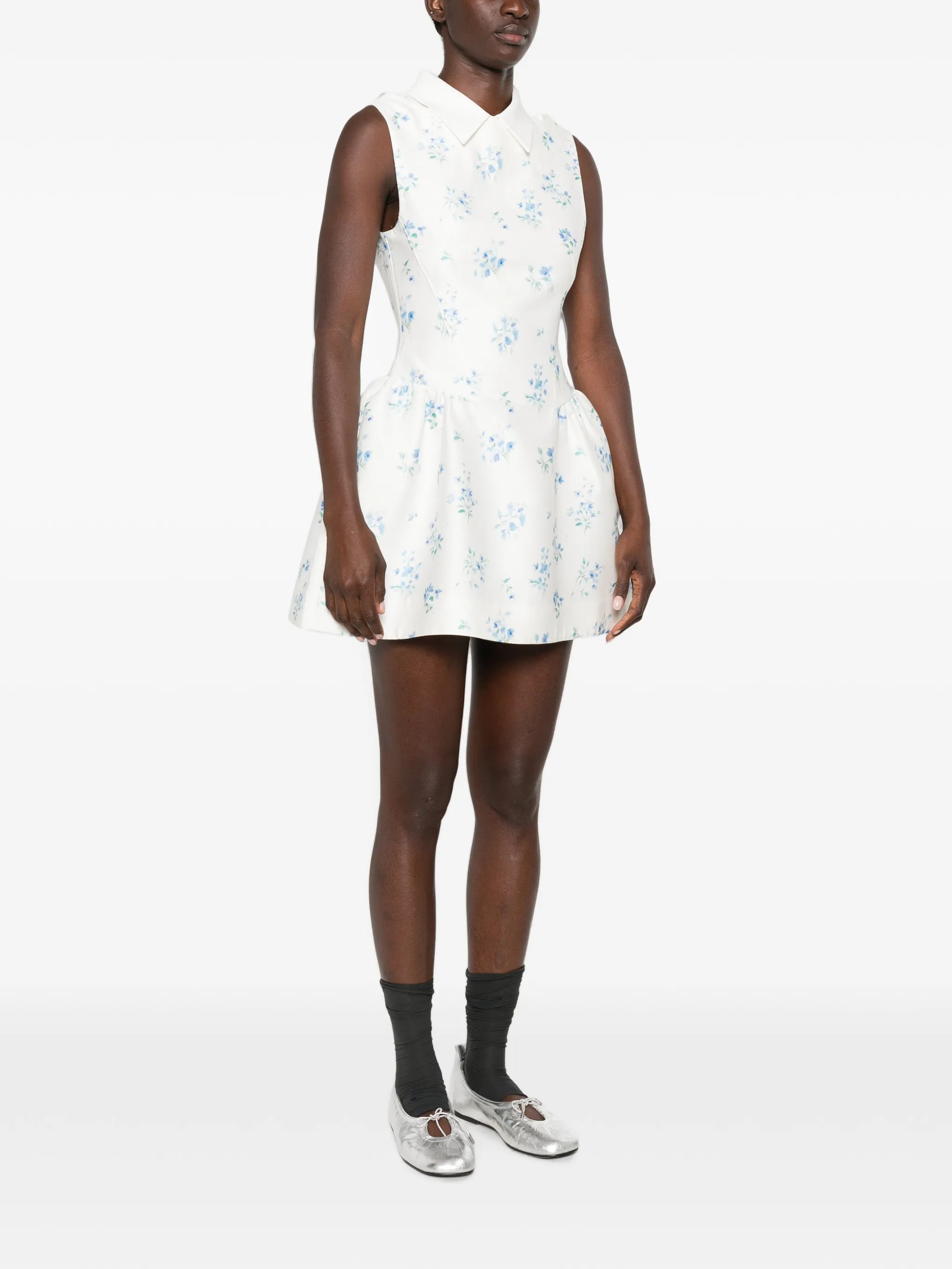 floral-print mini dress