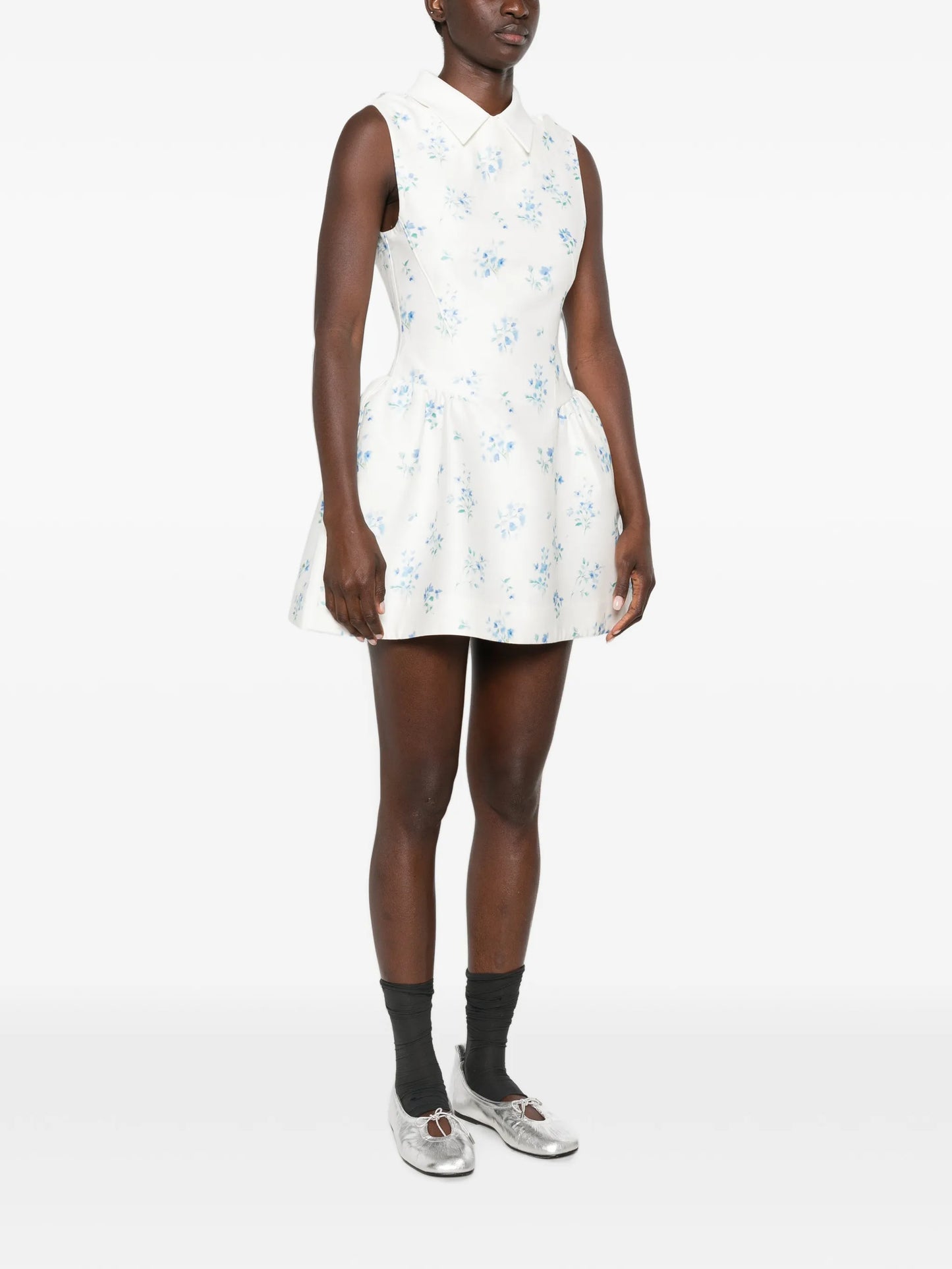 floral-print mini dress
