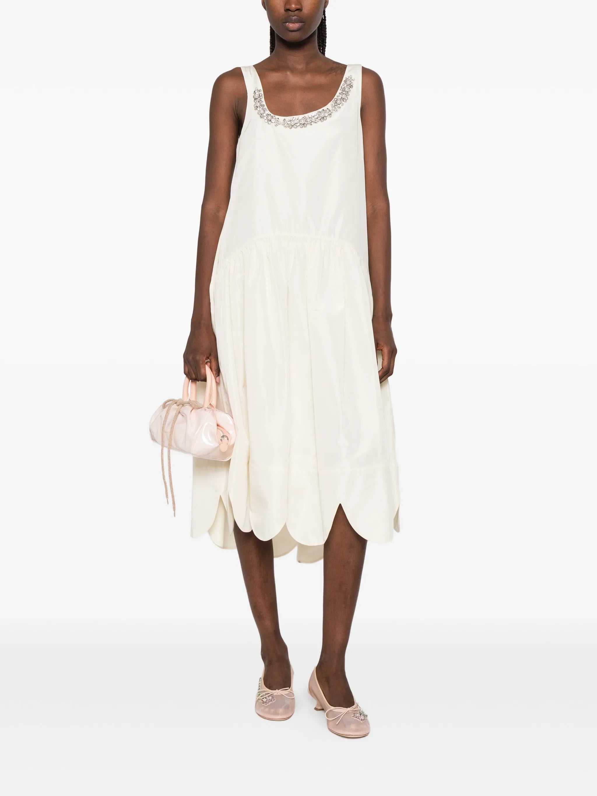 crystal-embellished midi dress
