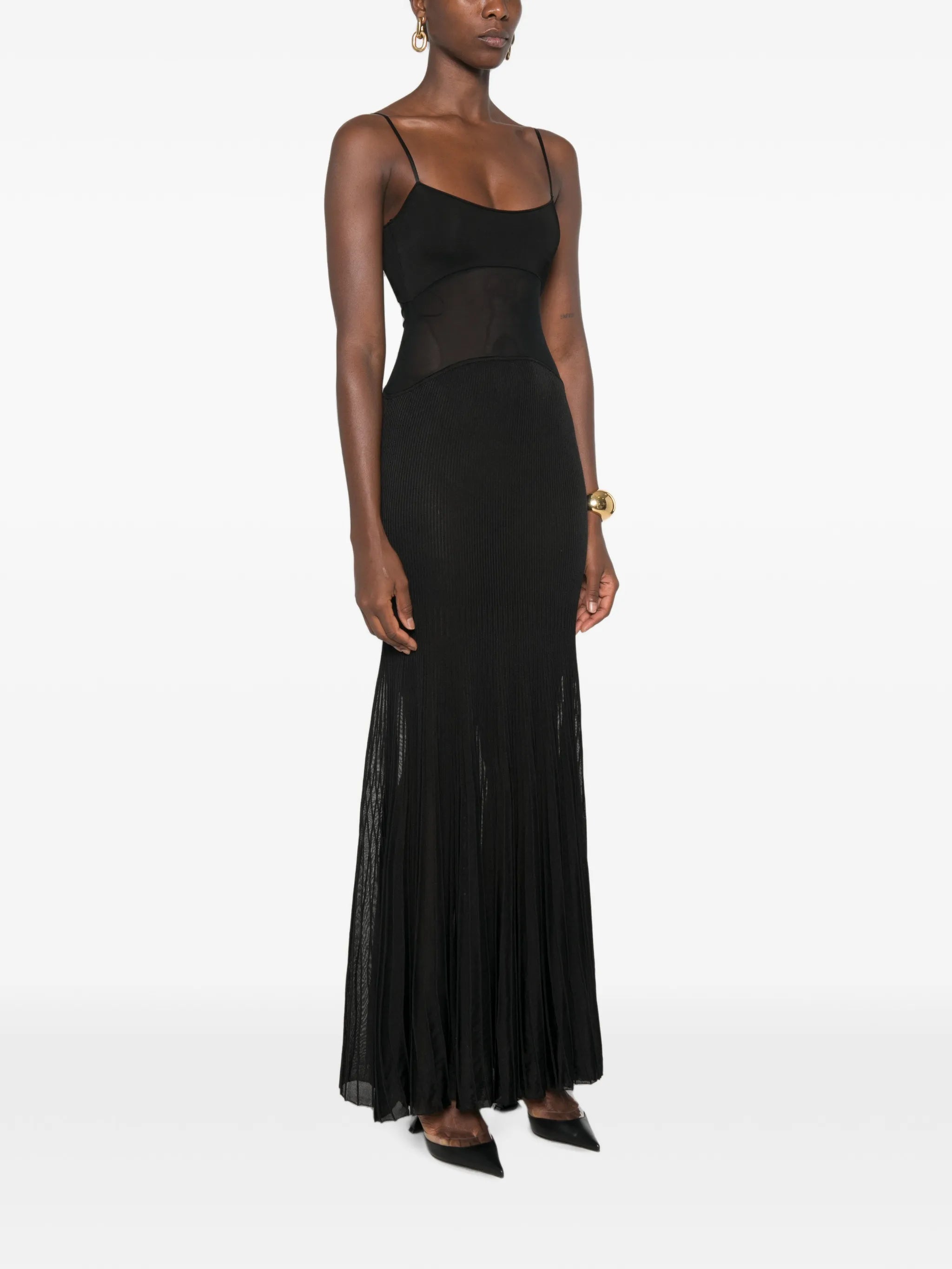 Belladonna mesh-panel maxi dress