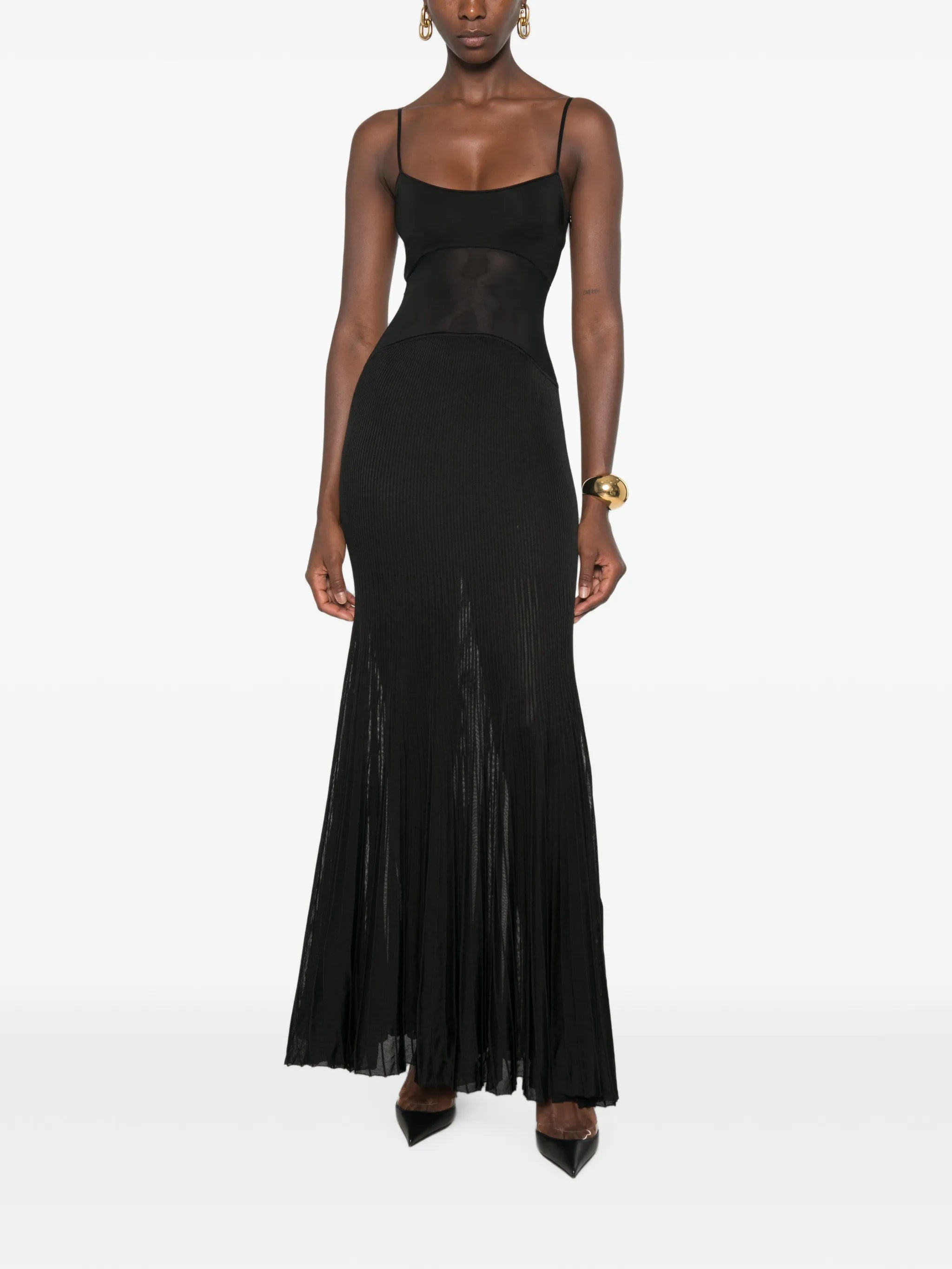Belladonna mesh-panel maxi dress