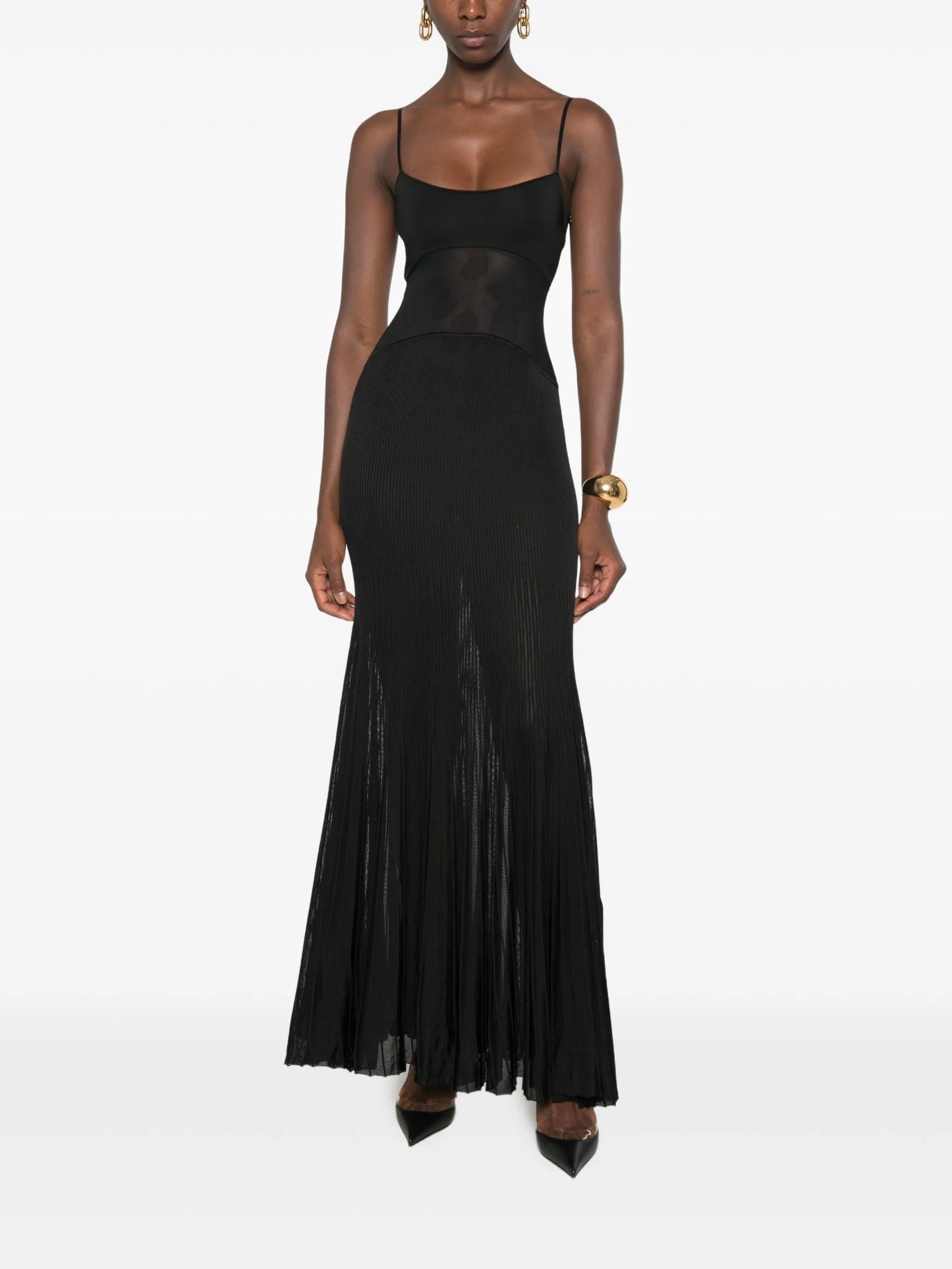 Belladonna mesh-panel maxi dress