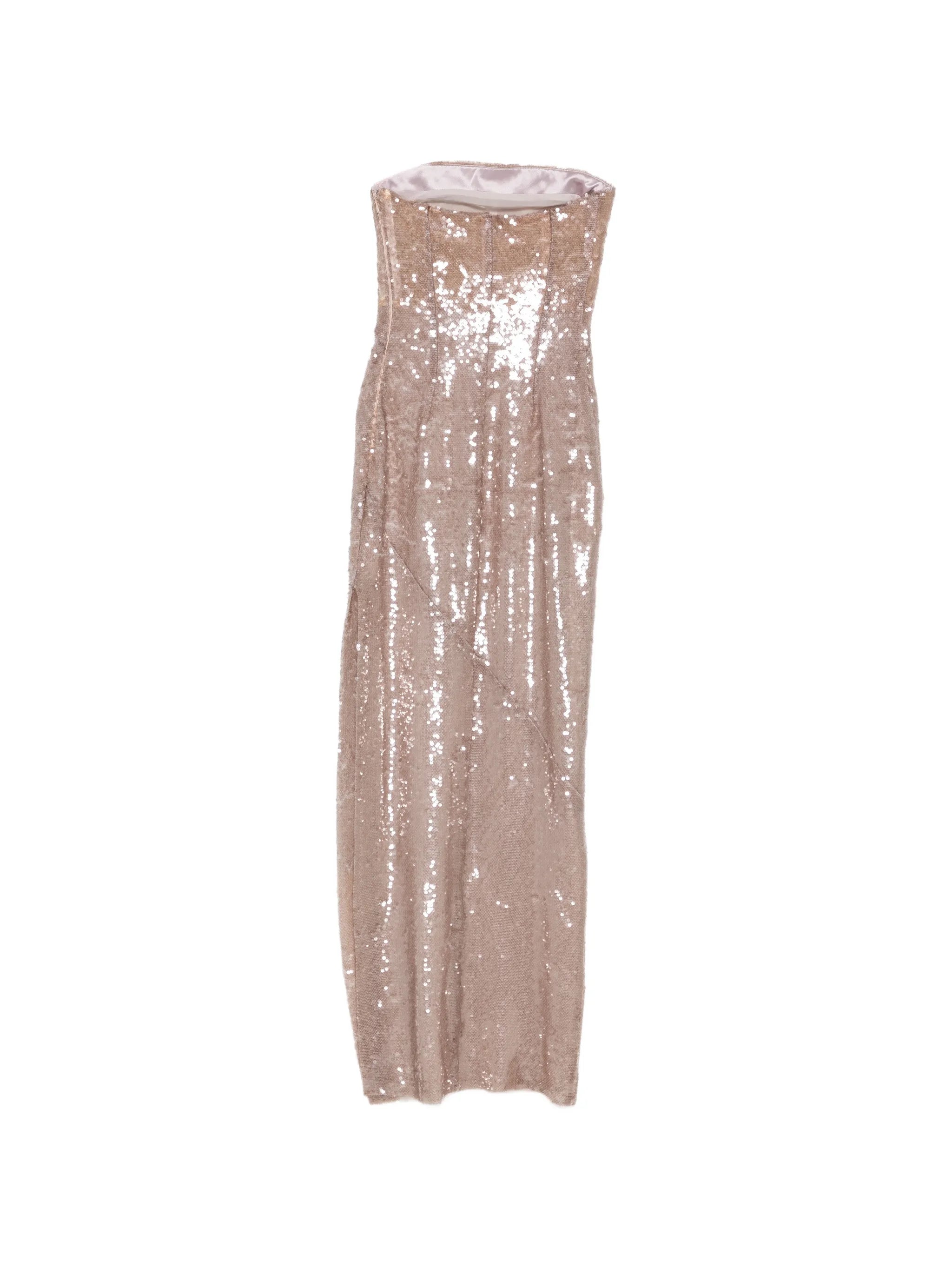 sequin-embellished bandeau maxi dress