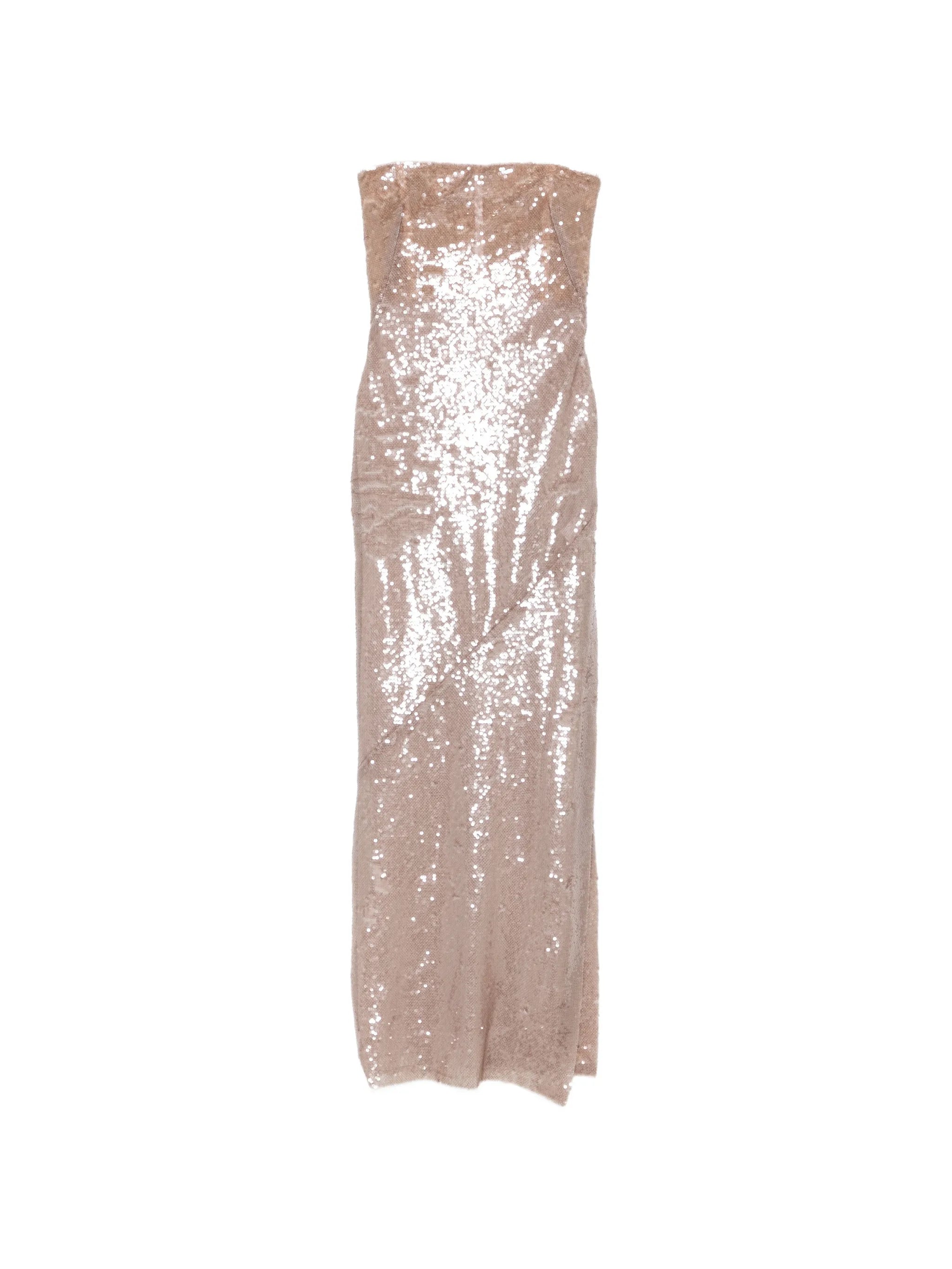 sequin-embellished bandeau maxi dress
