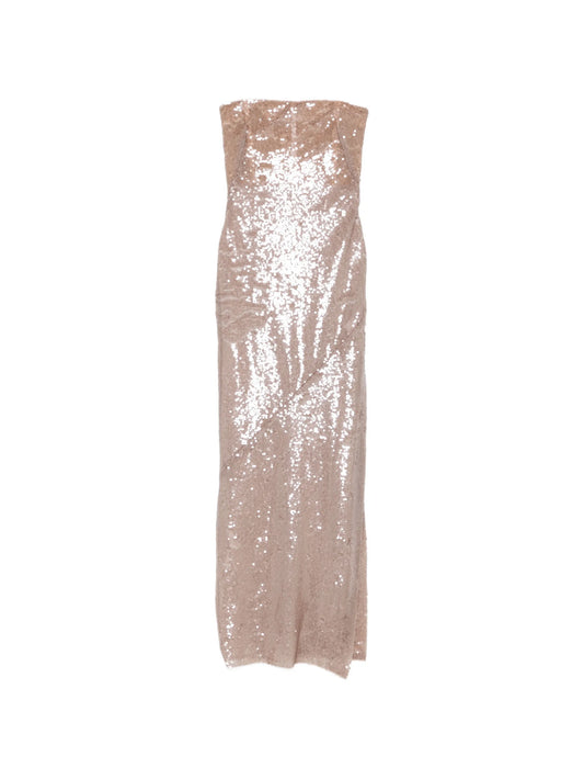 sequin-embellished bandeau maxi dress