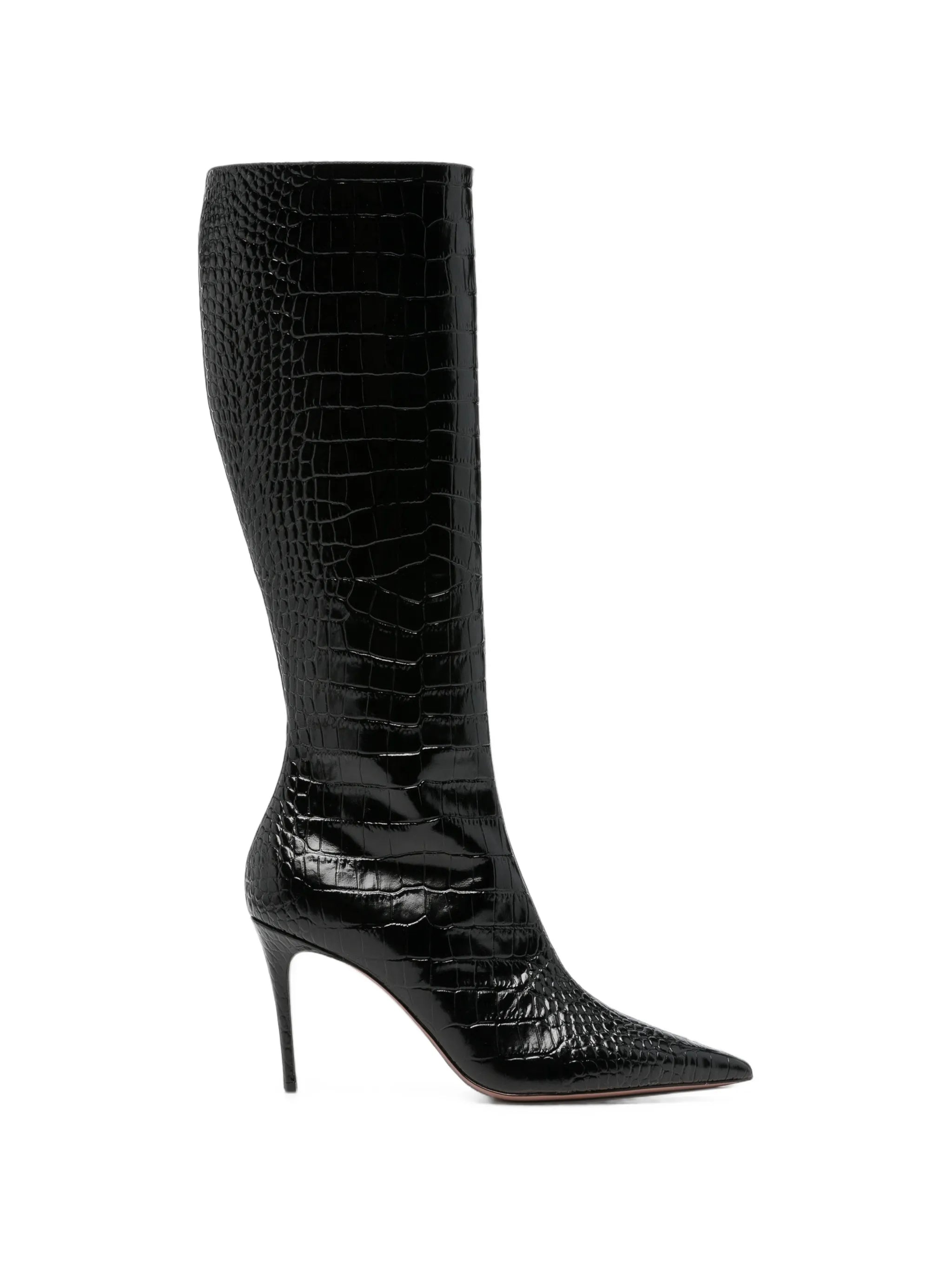 Vera crocodile-effect leather  boots