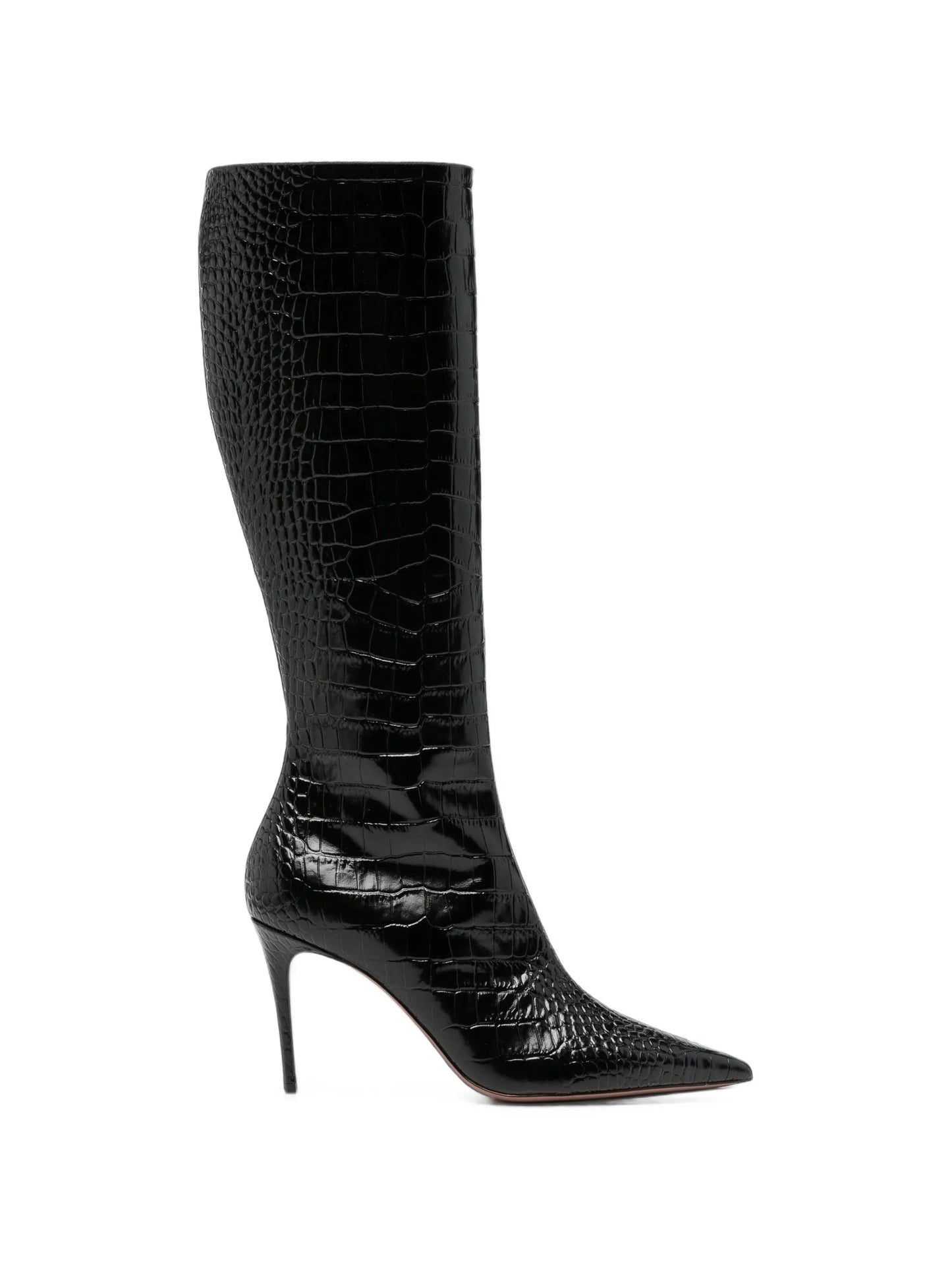 Vera crocodile-effect leather  boots