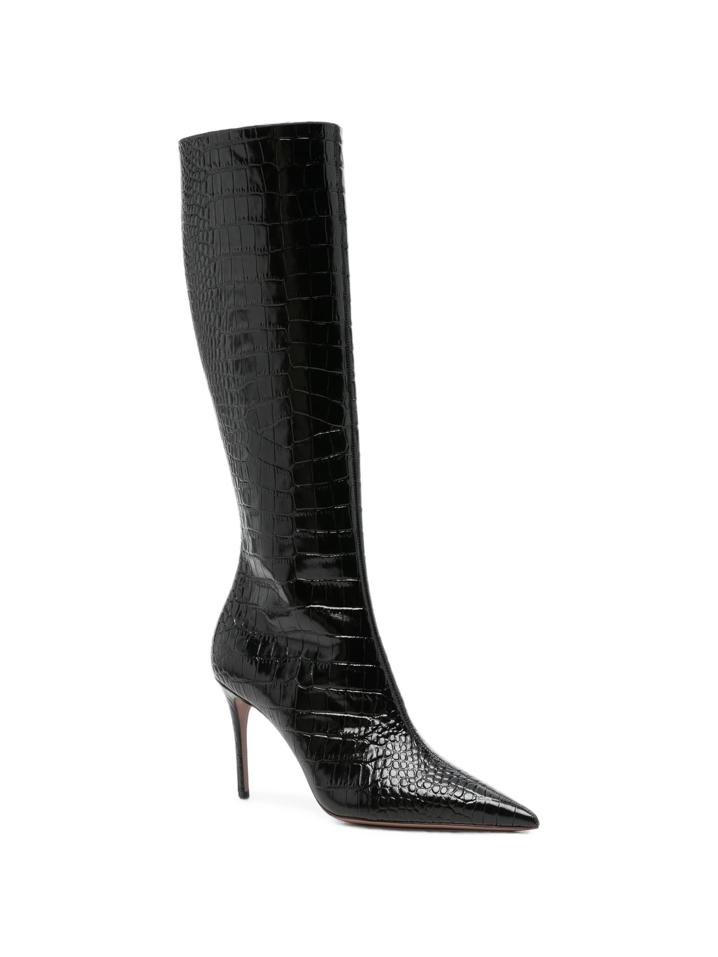 Vera crocodile-effect leather  boots