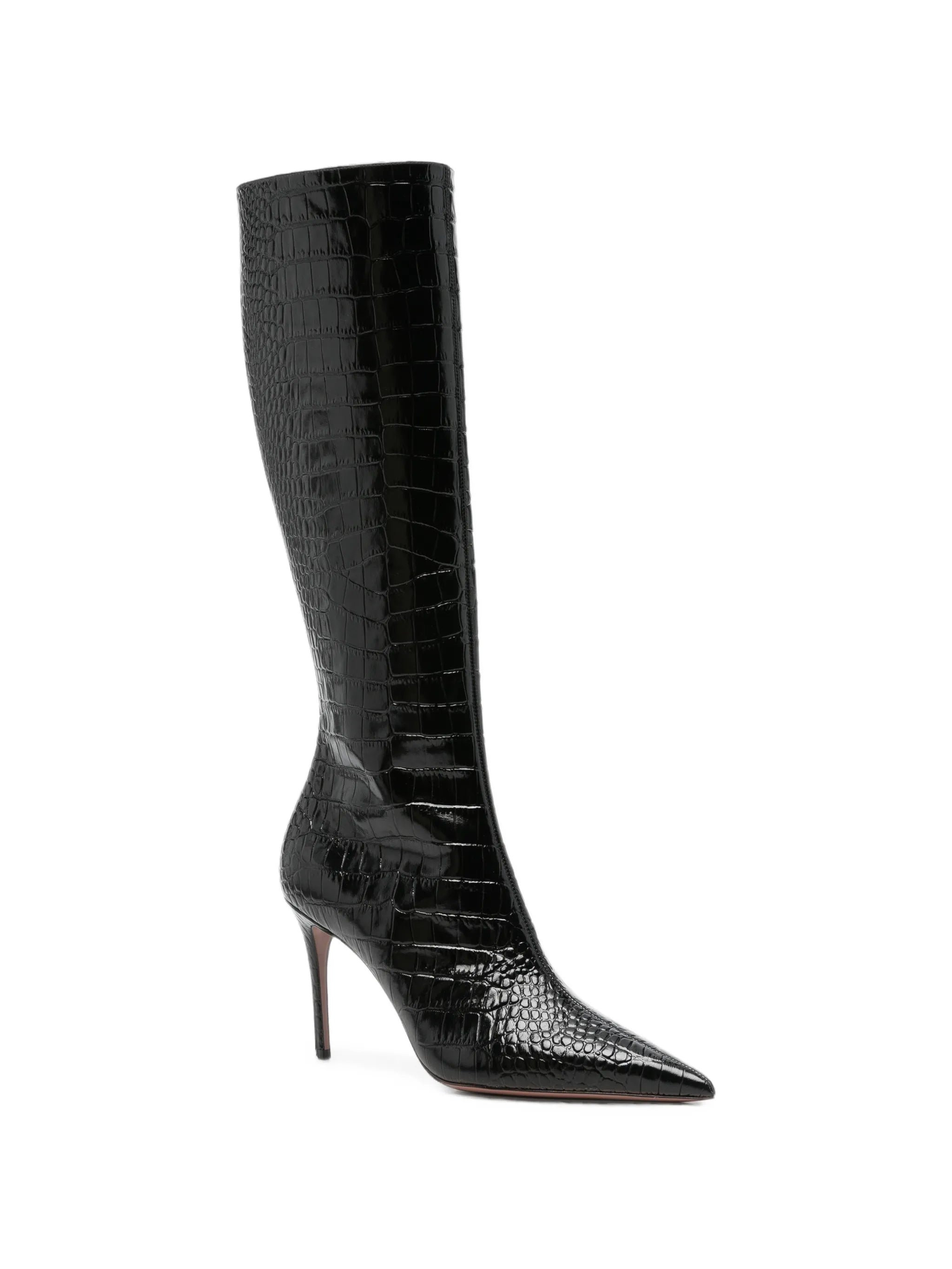 Vera crocodile-effect leather  boots