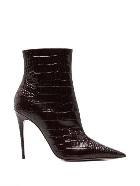 croc-effect Vera ankle boots