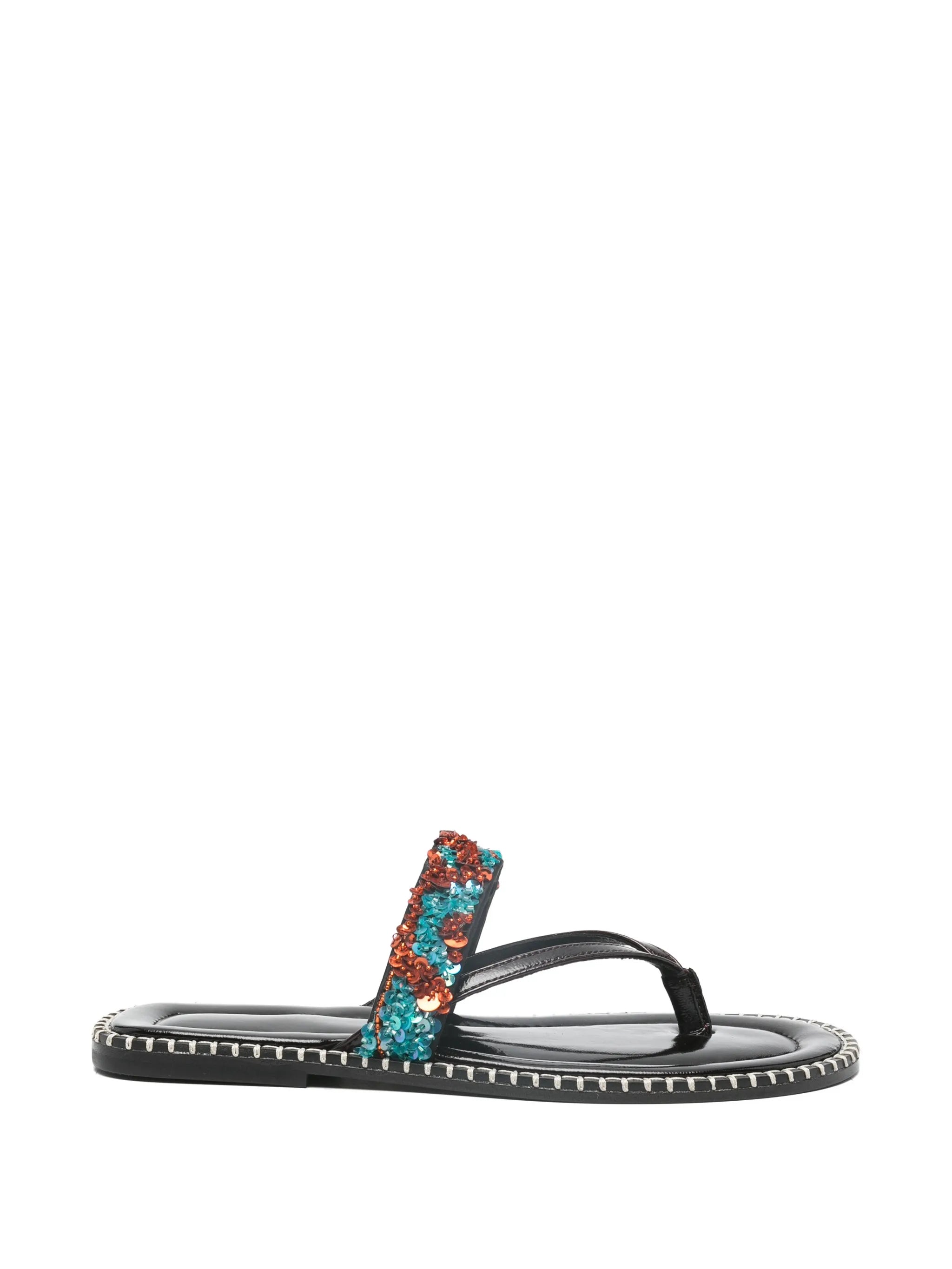 embellished flat sandals