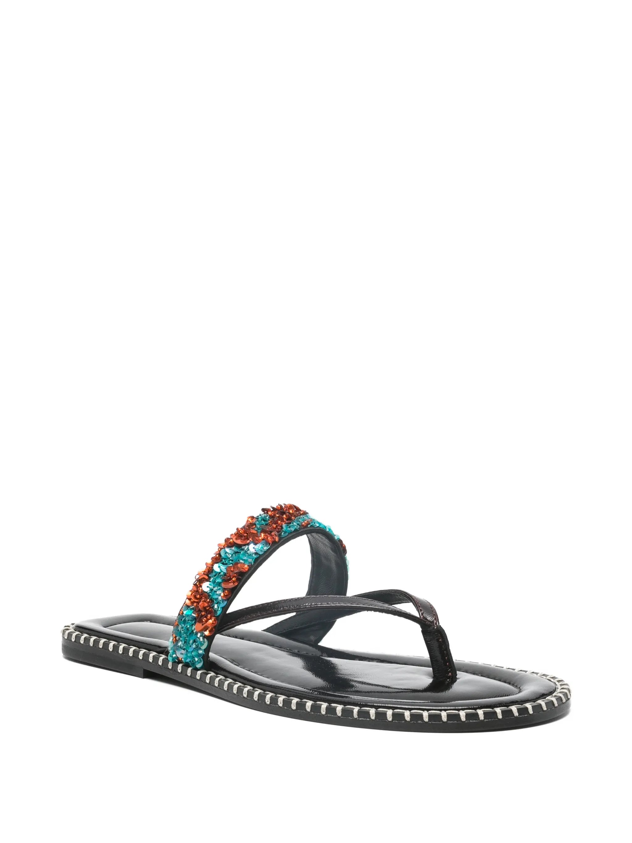 sequin-embellishment sandals