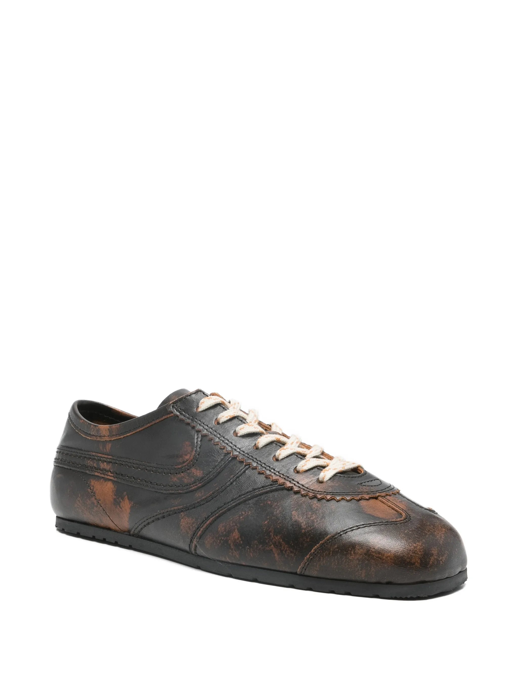 leather low top sneakers