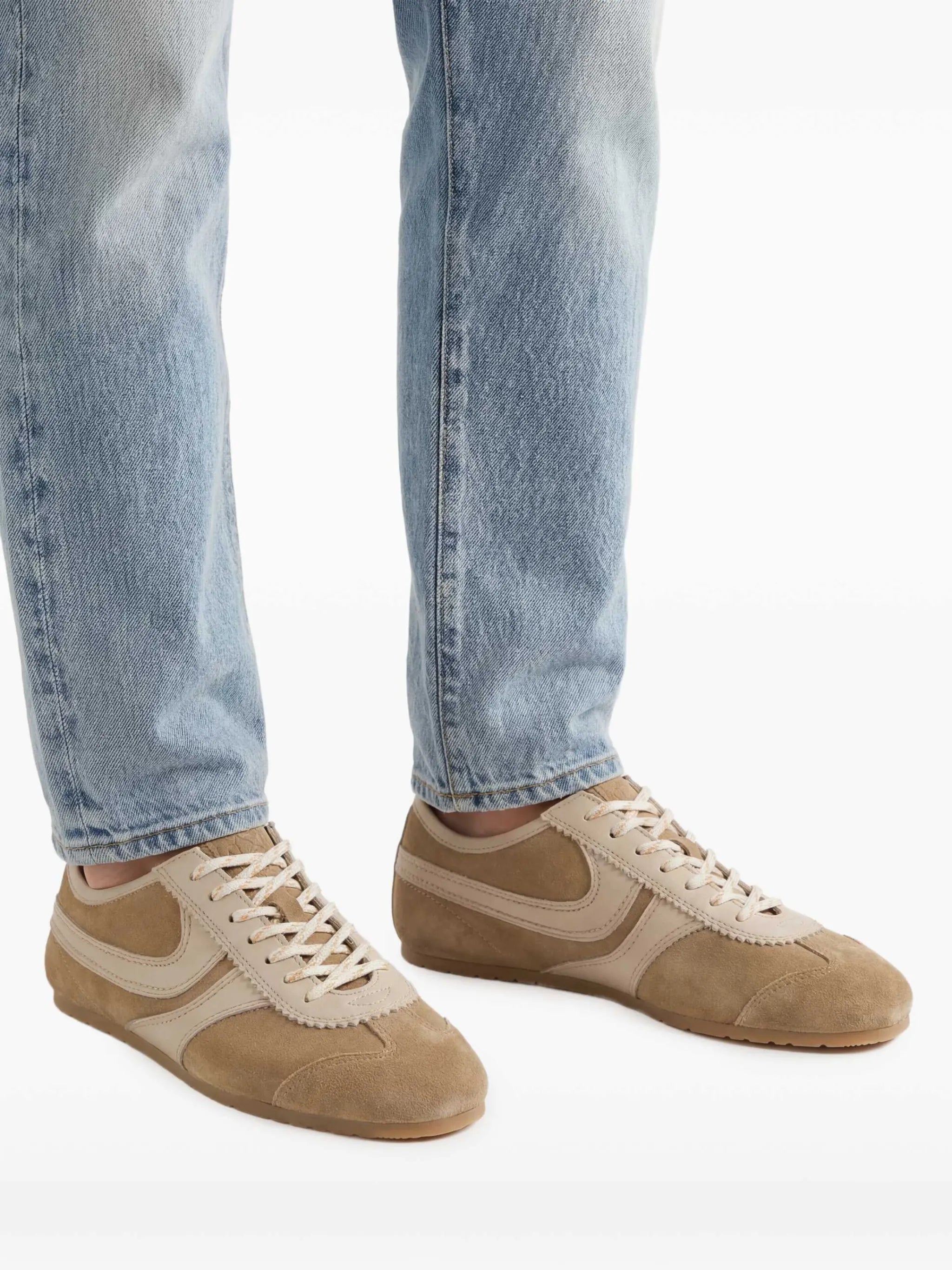 low-top panelled trainers
