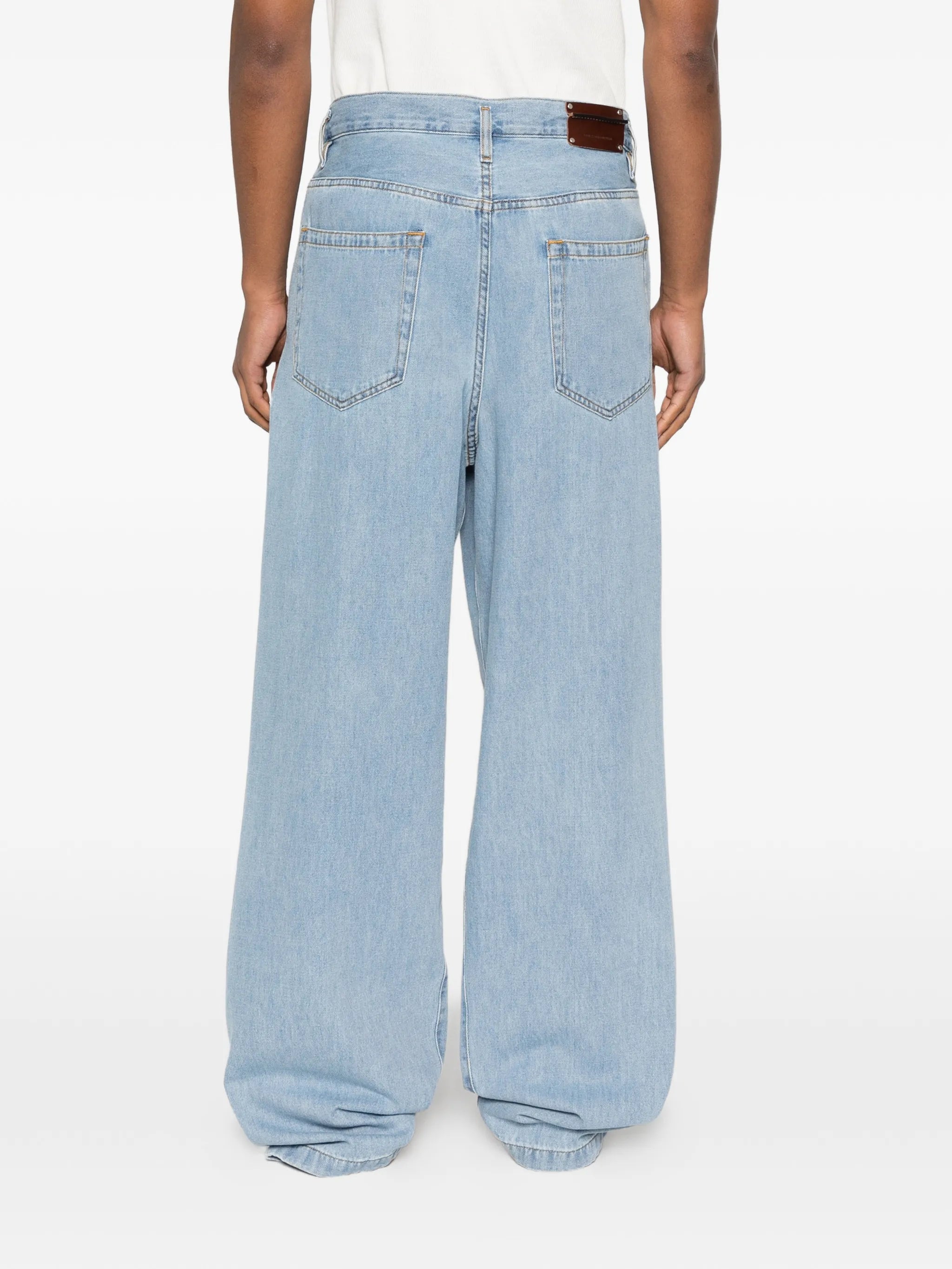 Penning pleated wide-leg jeans