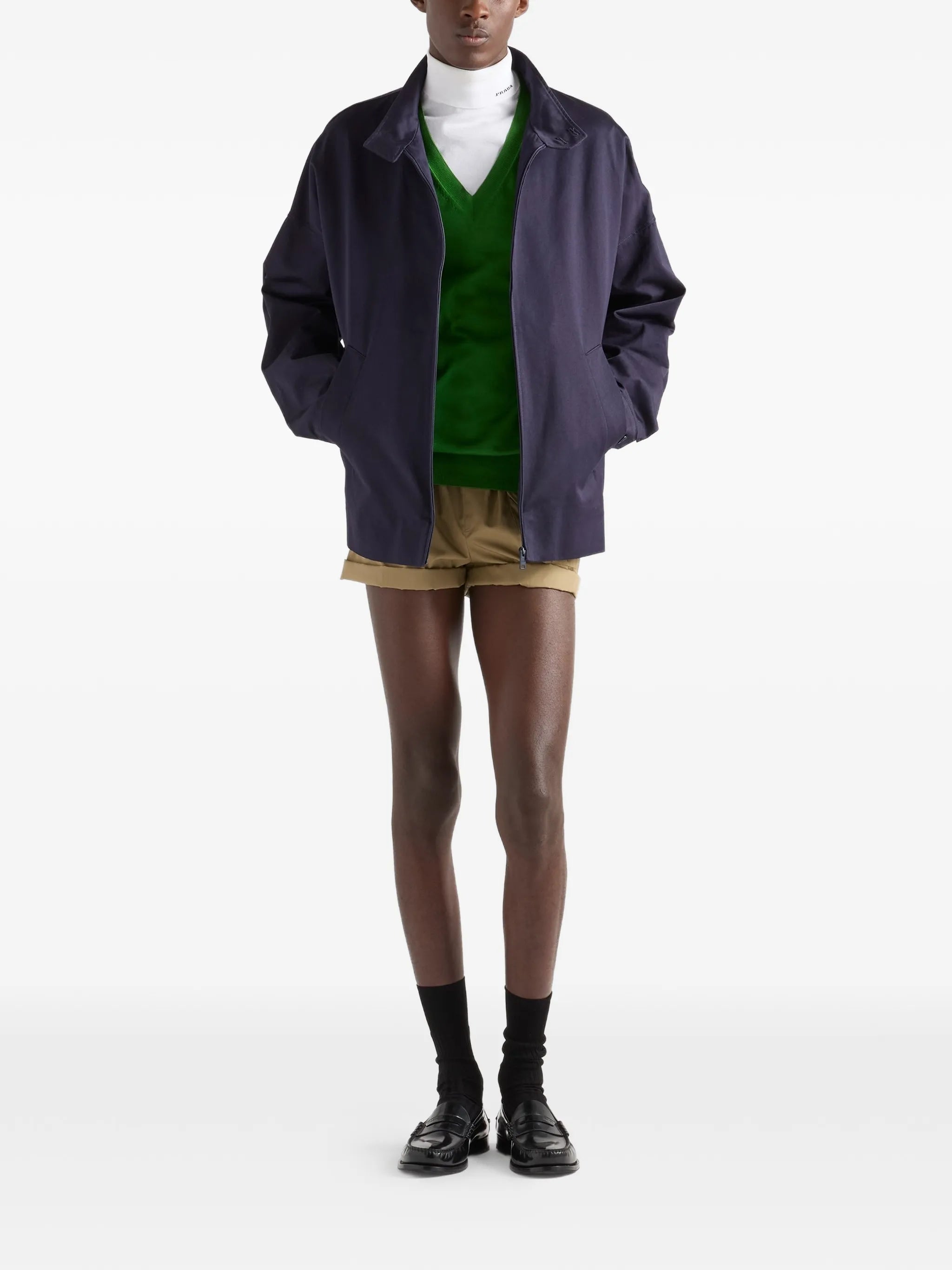 short-sleeve turtleneck sweater