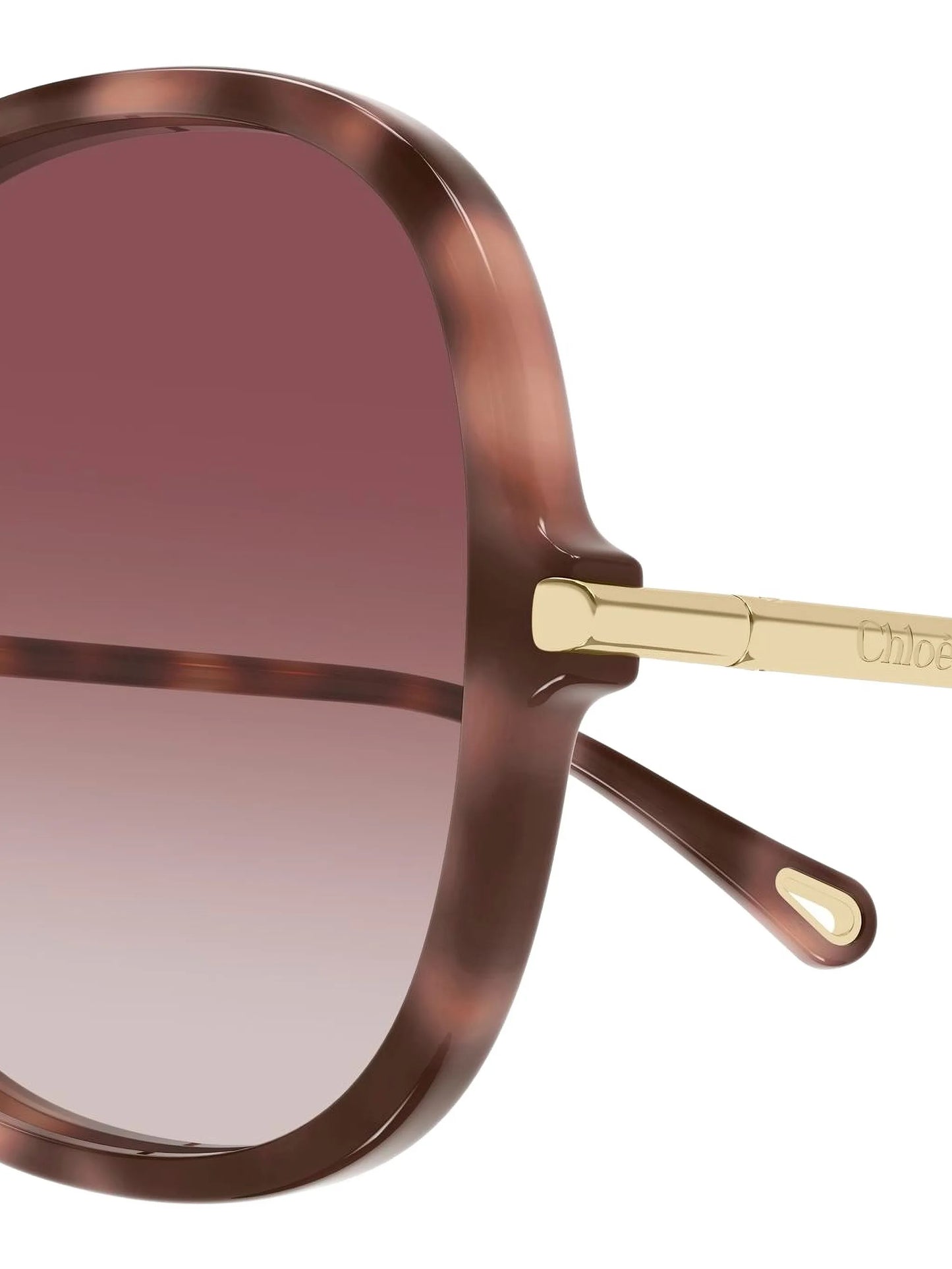 tortoiseshell-effect round-frame sunglasses
