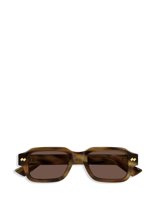 rectangular gold-detail sunglasses
