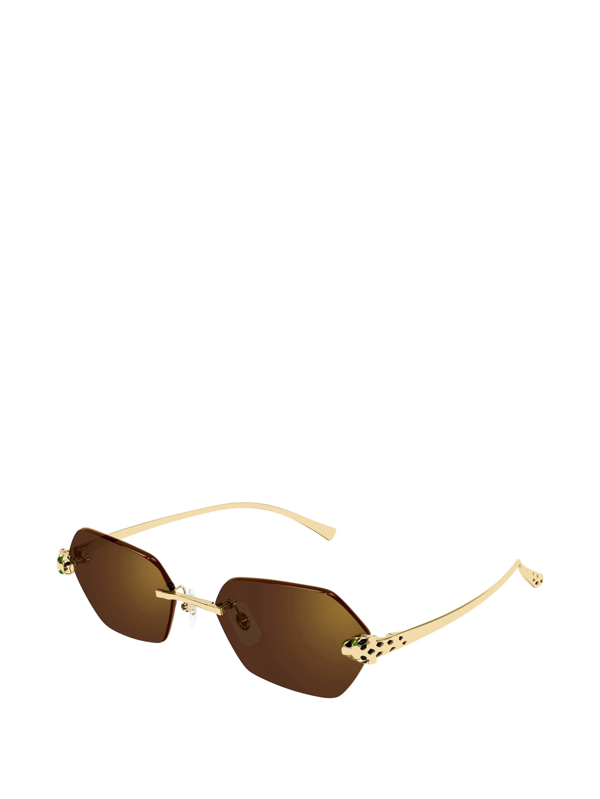 geometric rimless sunglasses