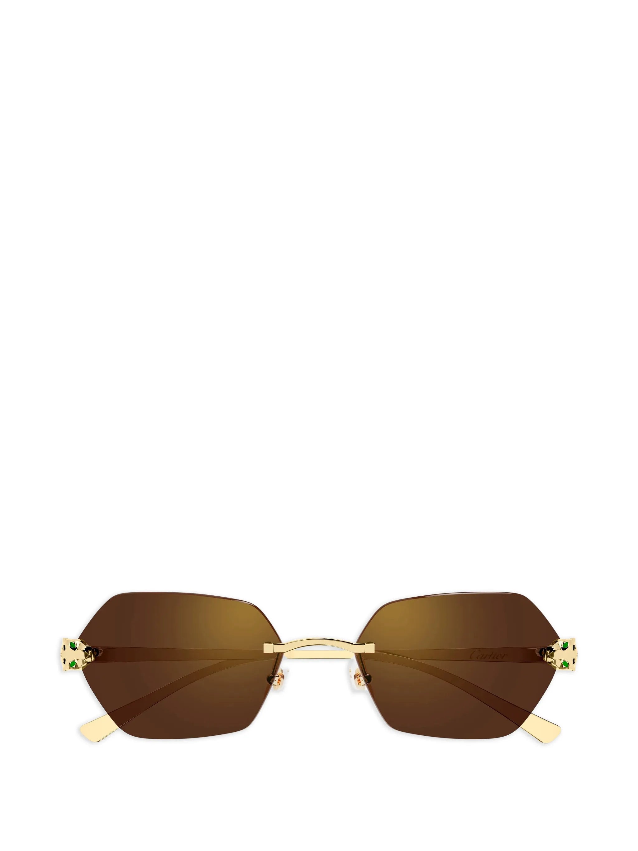 geometric rimless sunglasses