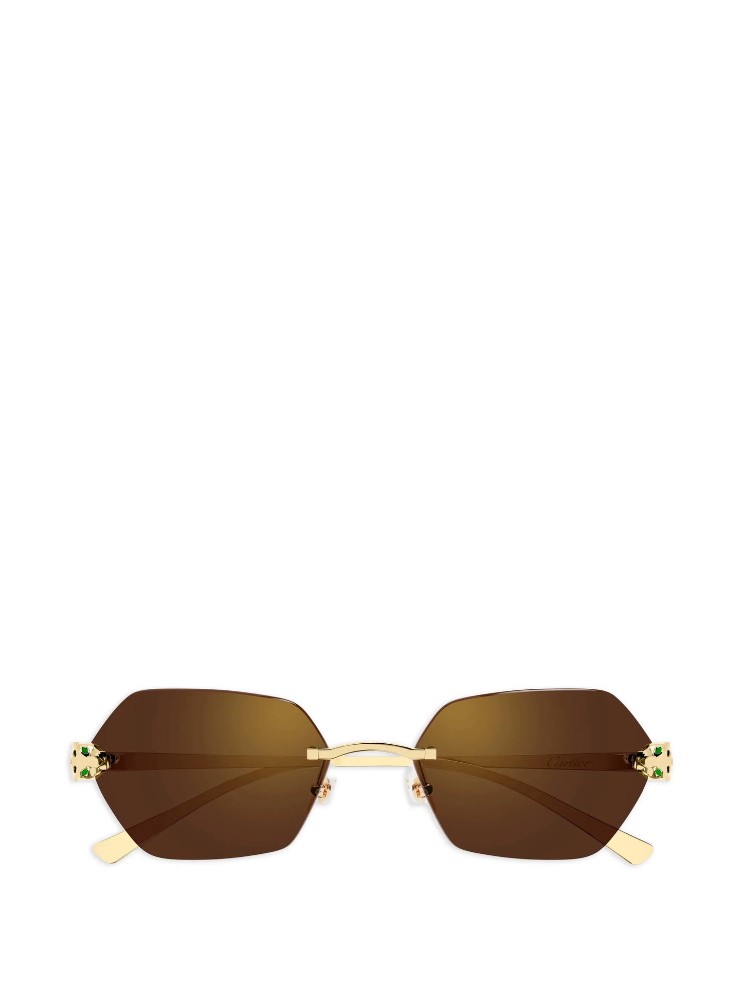 geometric rimless sunglasses